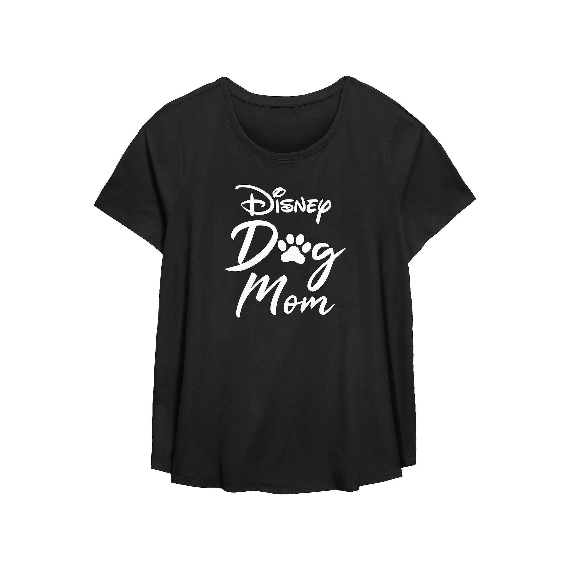 Disney Dog Mom Plus Size Scoop Hem Flowy Graphic Tee, Women's, Size: 4XL, Black Product Image