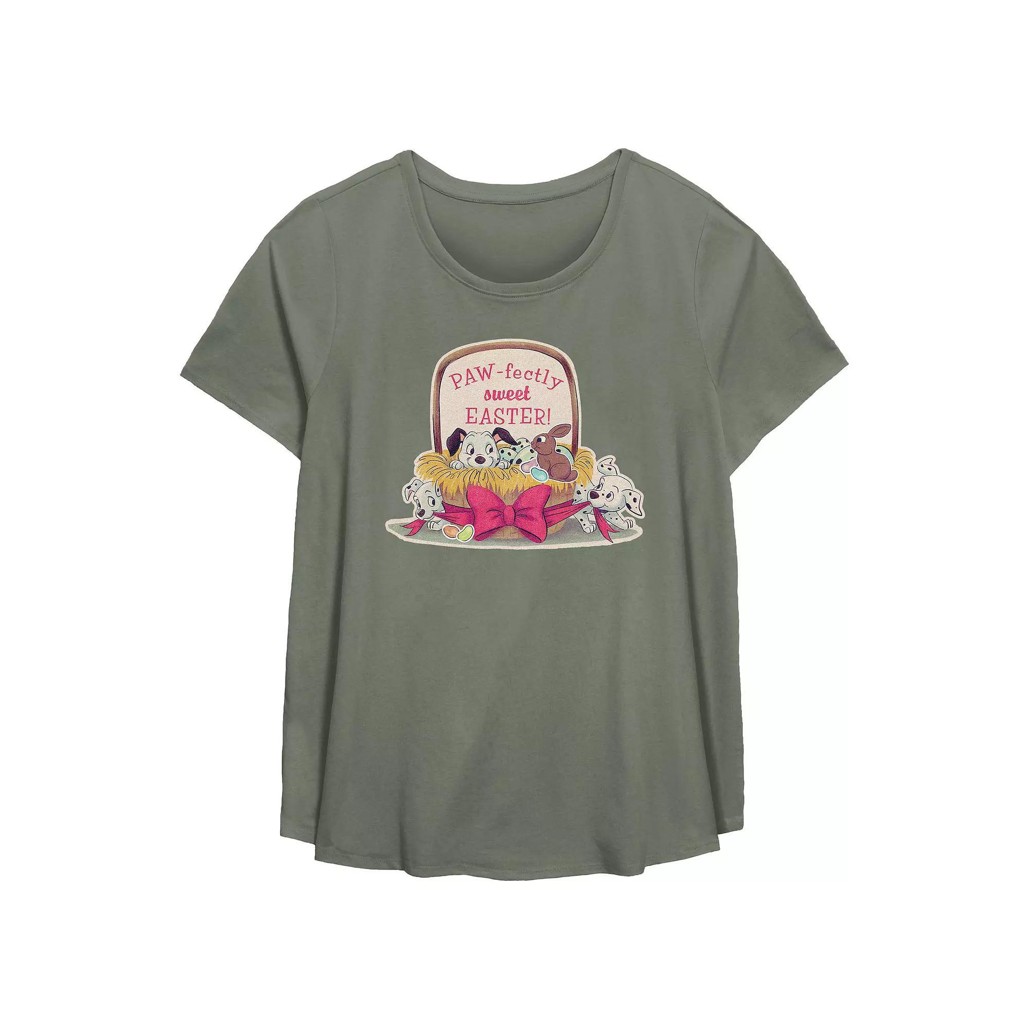 Disney's 101 Dalmatians Paw-fectly Sweet Easter Plus Size Flowy Graphic Tee, Women's, Size: 3XL, Green Product Image