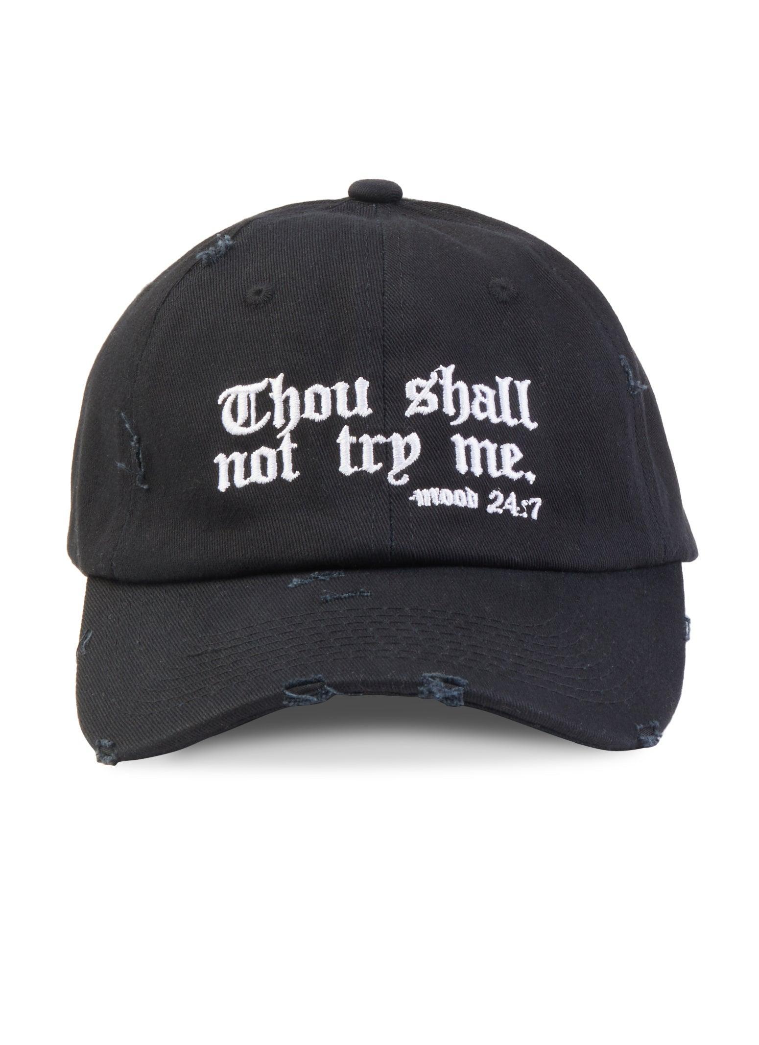 Thou Shall Not Try Me Distressed Baseball Cap Female Product Image