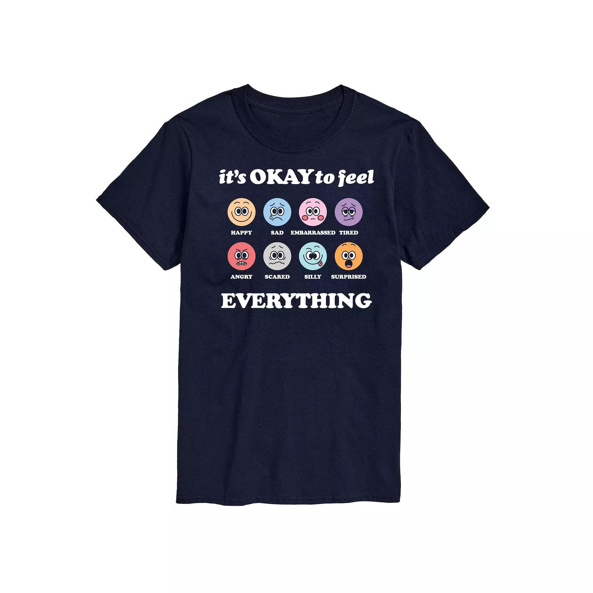 Men's It's Okay to Feel Everything Graphic Tee, Size: XL, Grey Green Product Image