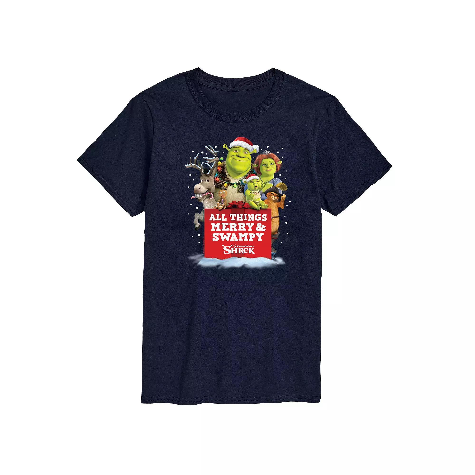 Men's Shrek All Things Merry And Swampy Graphic Tee, Size: Medium, Blue Product Image