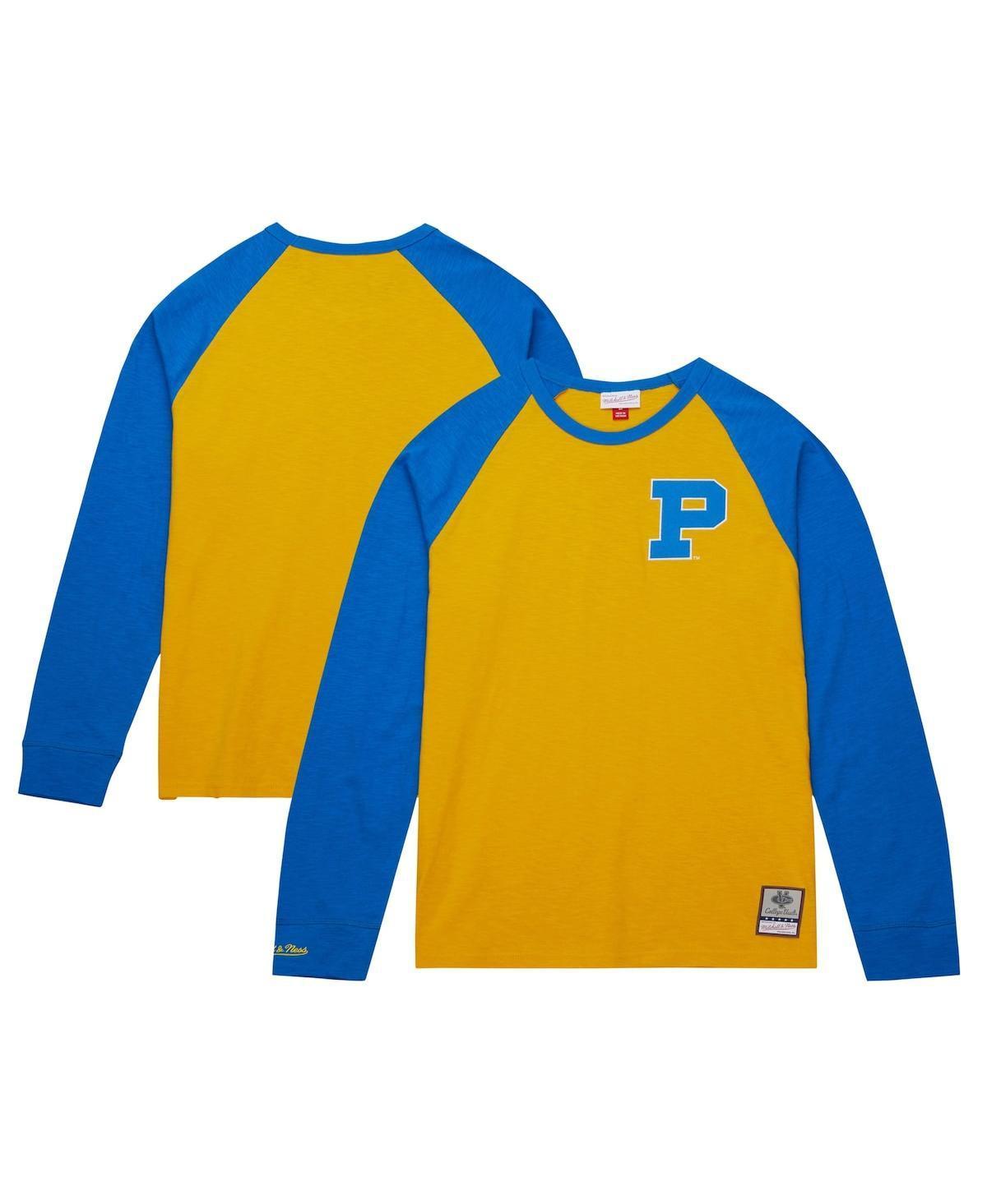 Men's Mitchell & Ness Gold Pitt Panthers Legendary Slub Raglan Long Sleeve T-Shirt, Size: Medium Product Image