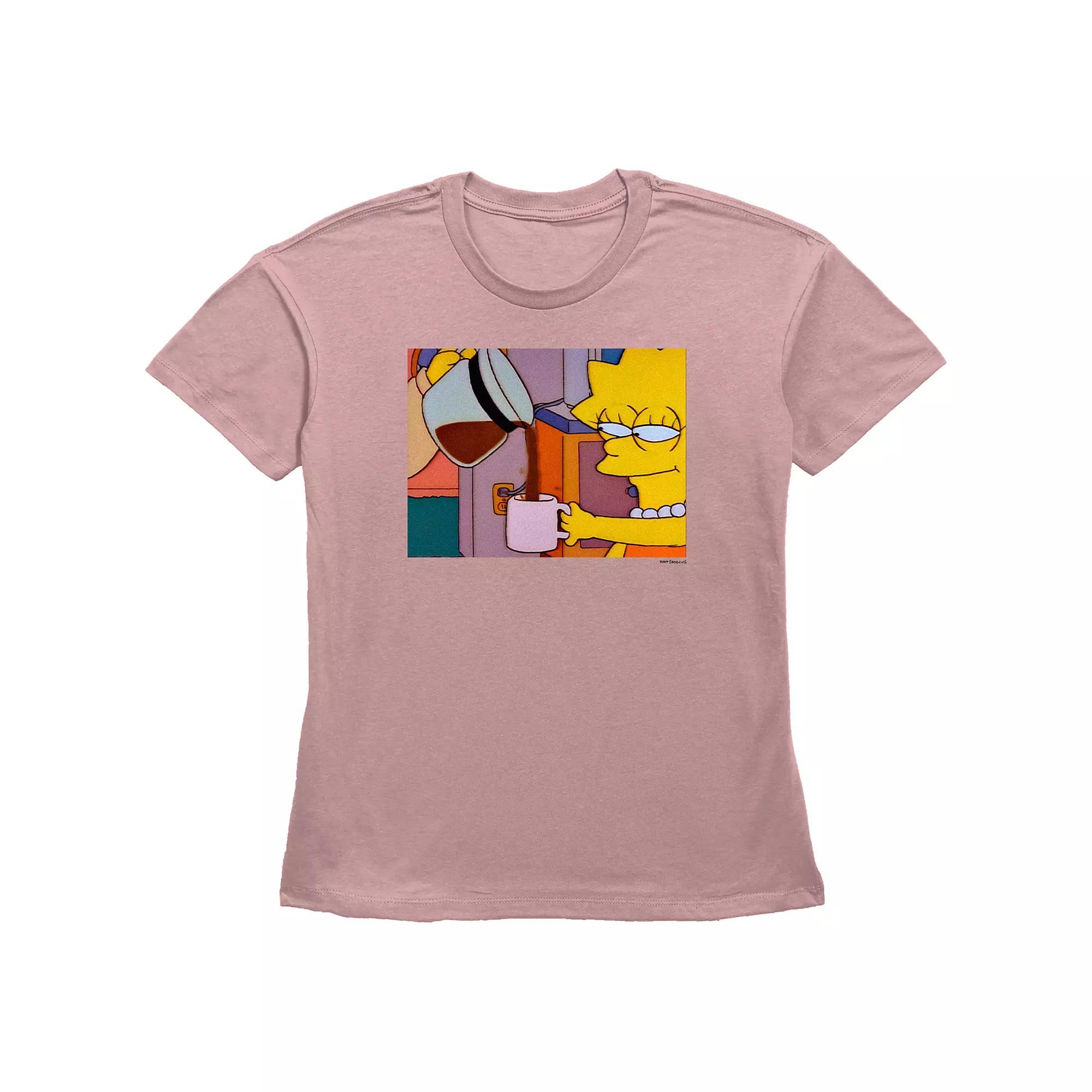 Women's The Simpsons Lisa Getting Coffee Basic Fit Graphic Tee, Girl's,  Product Image