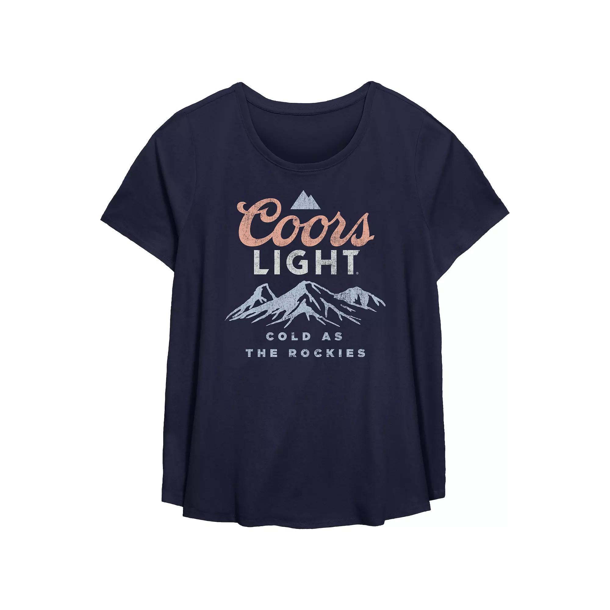 Plus Size Coors Light Cold As The Rockies Graphic Tee, Women's, Size: 0X, Blue Product Image