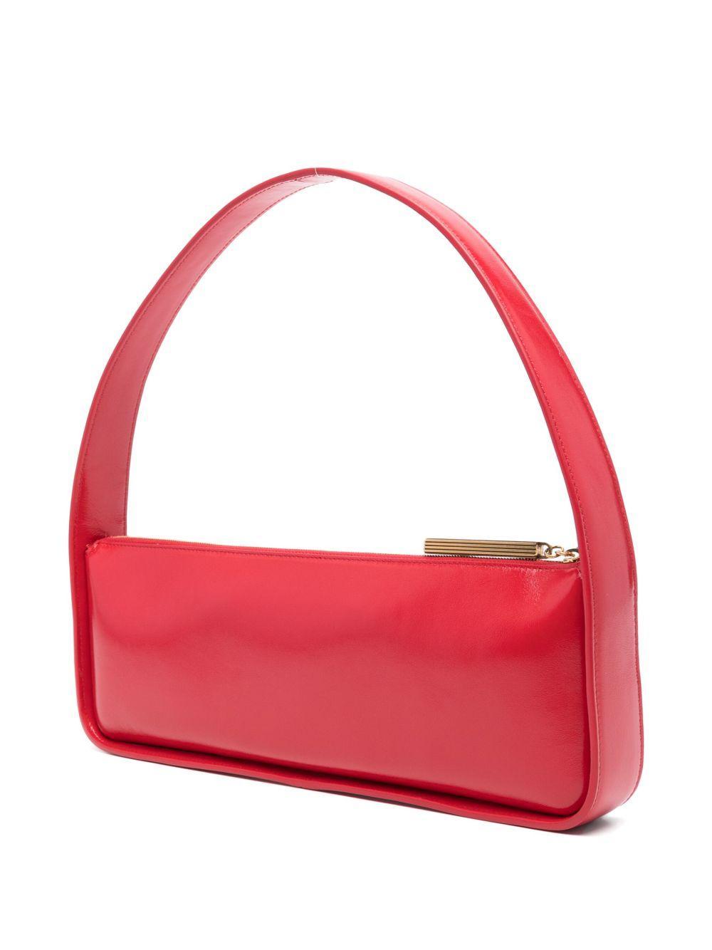 KHAITE Lori Crackle Patent Leather Shoulder Bag In Red Product Image