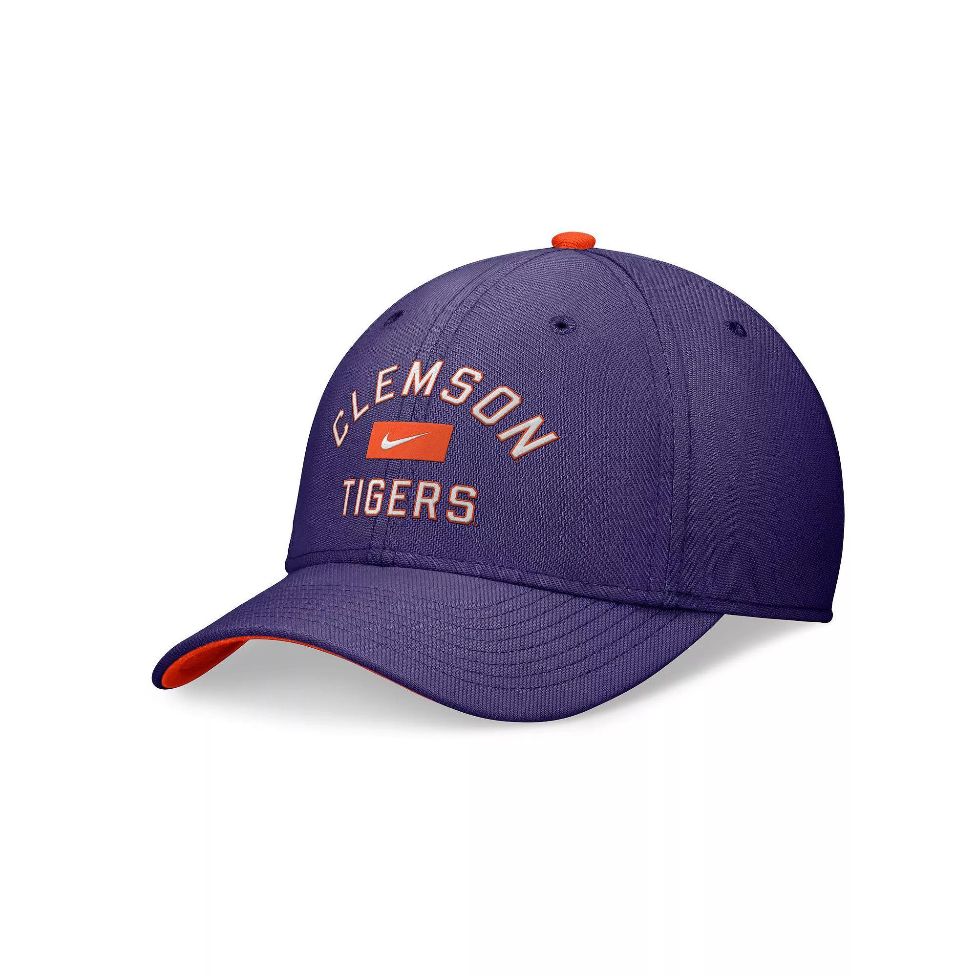 Men's Nike Purple Clemson Tigers Primetime Rise Swoosh Flex Hat, Size: Small/Medium Product Image
