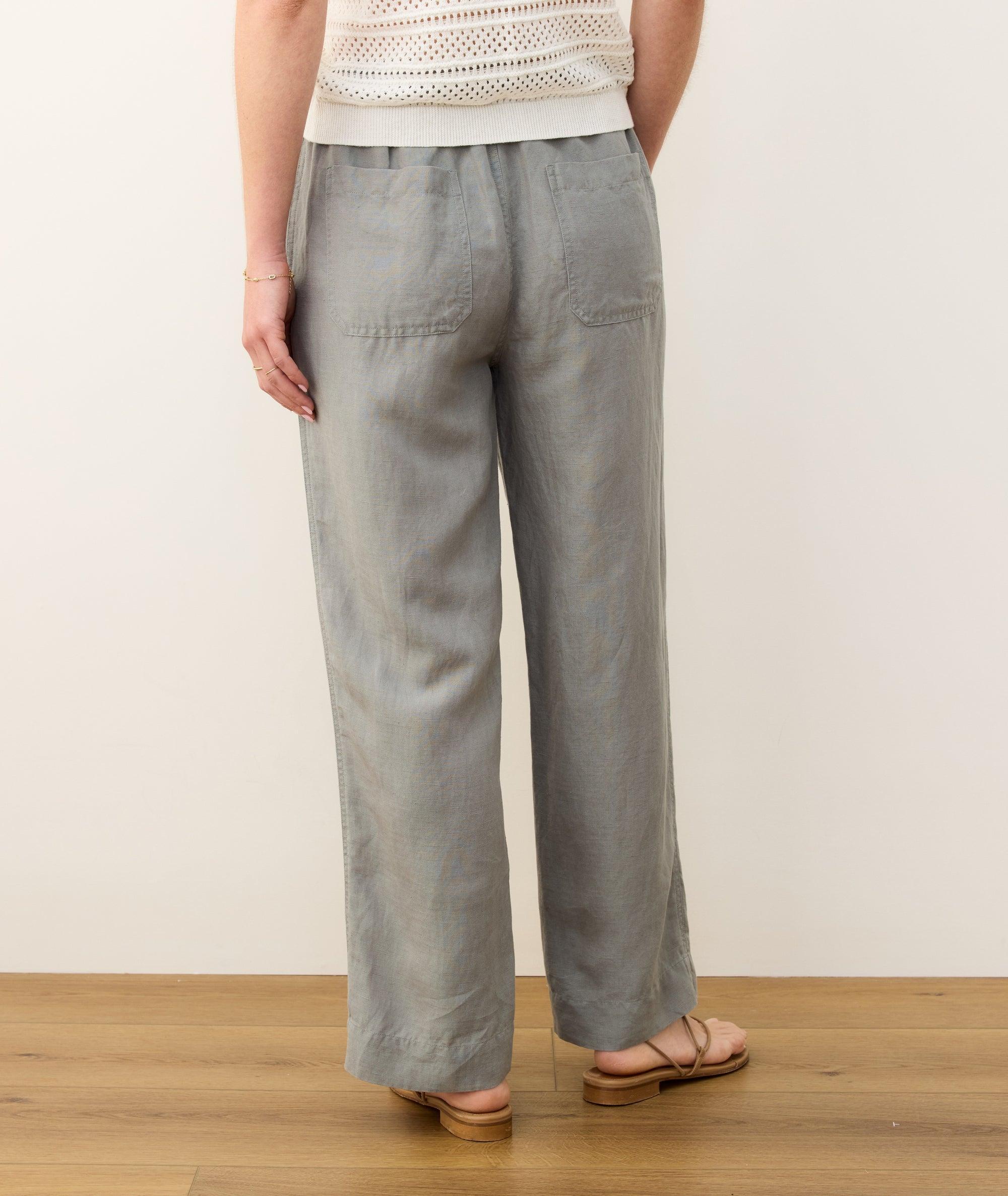 Linen Drawstring Straight Leg Pant Product Image