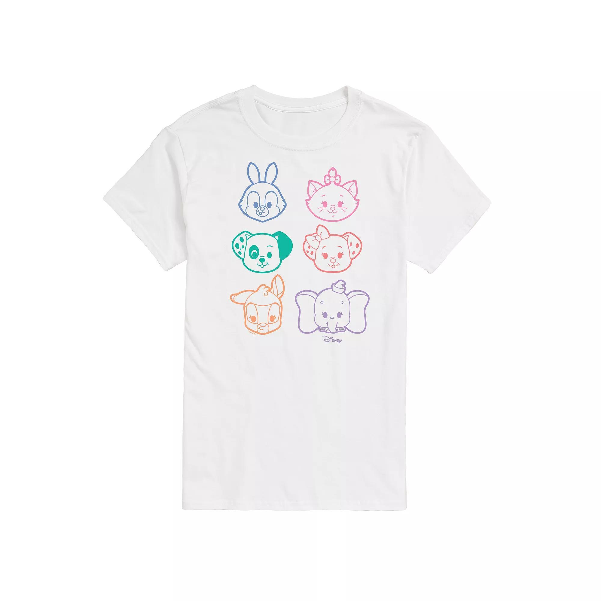 Disney Men's Stacked Outline Faces Graphic Tee,  Product Image