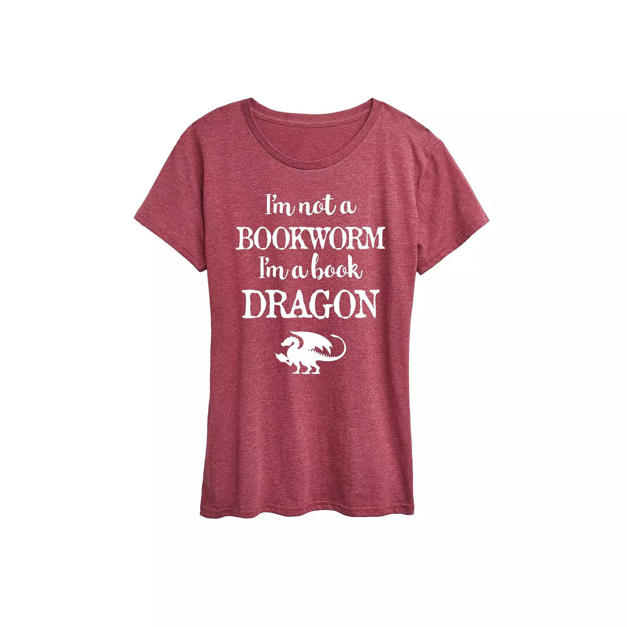 Women's I'm A Book Dragon Graphic Tee, Girl's,  Product Image