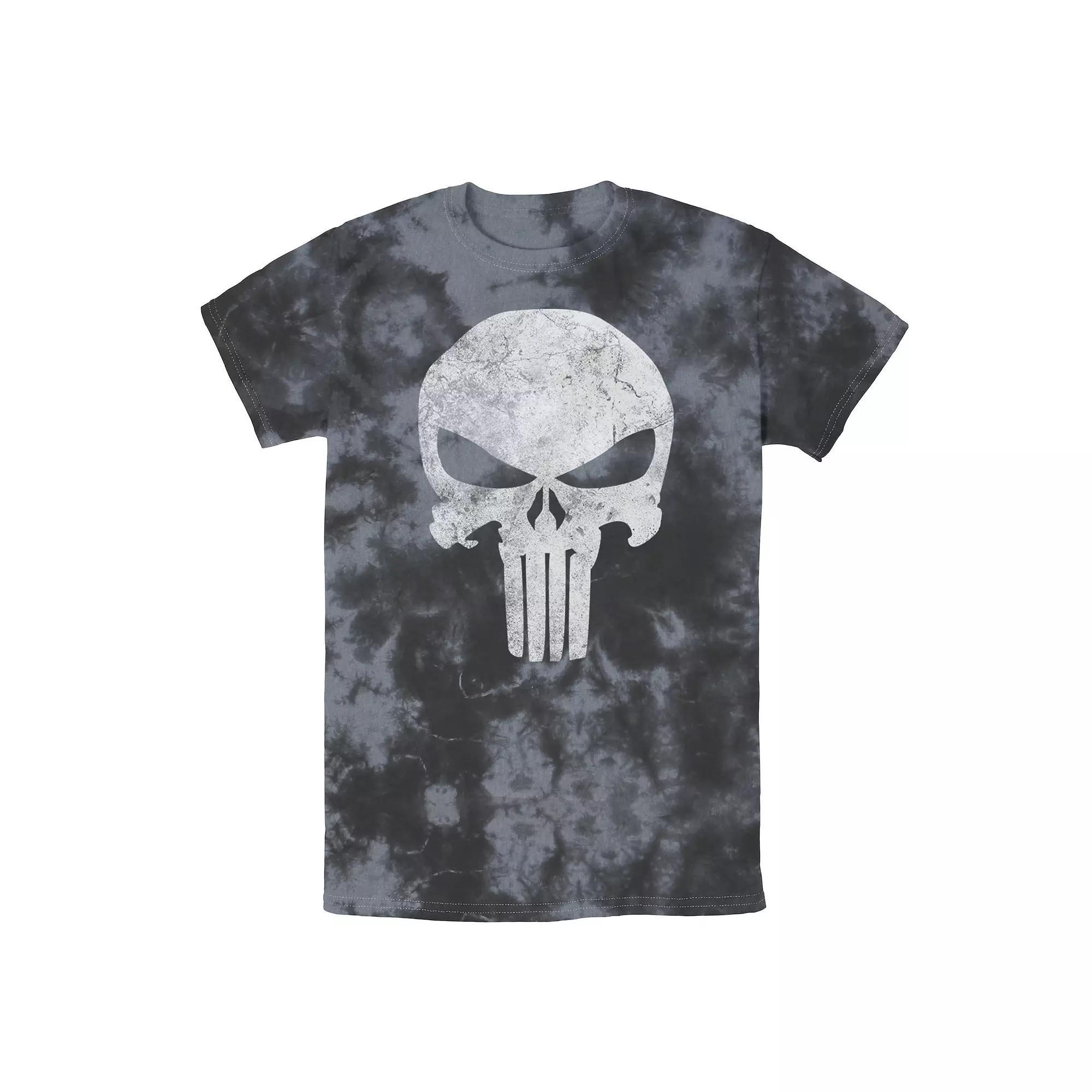 Men's Marvel Punisher Skull Symbol Distressed Wash Tee,  Product Image