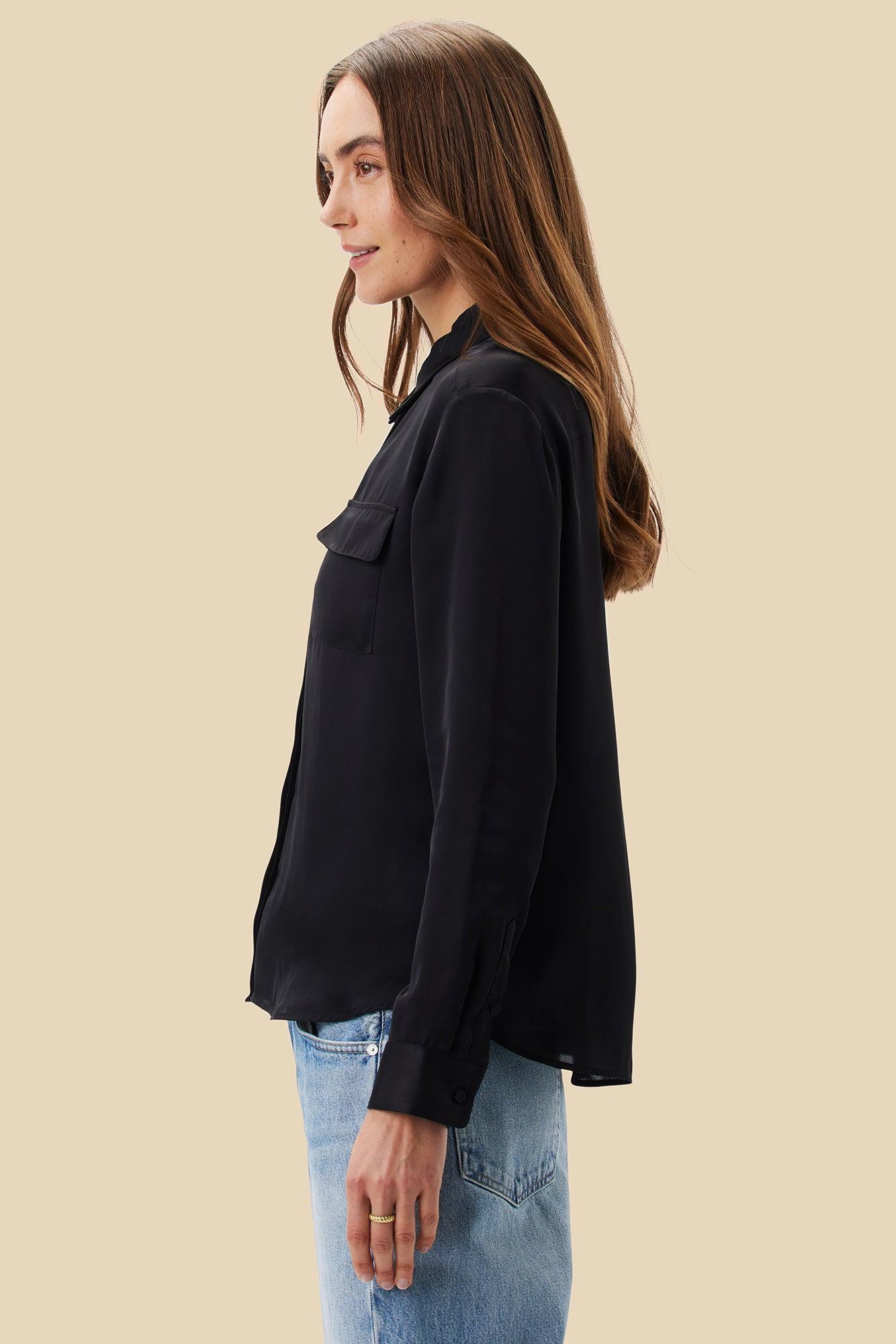 Bixby Pocket Blouse - Black Product Image