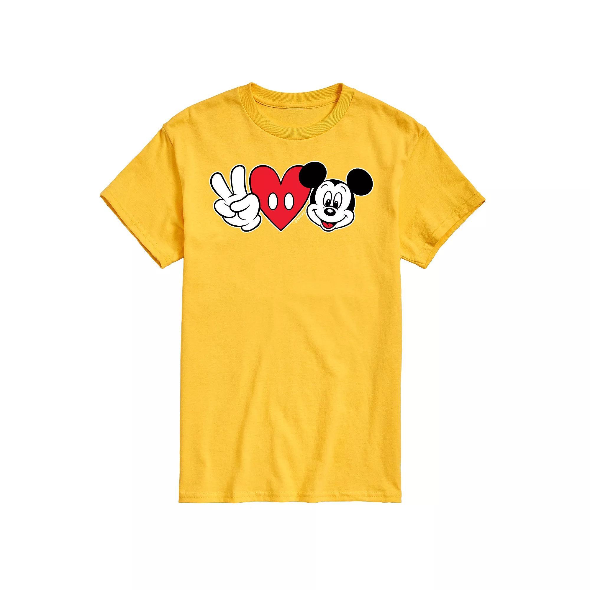Disney's Mickey Mouse Men's Peace Love Mickey Graphic Tee,  Product Image