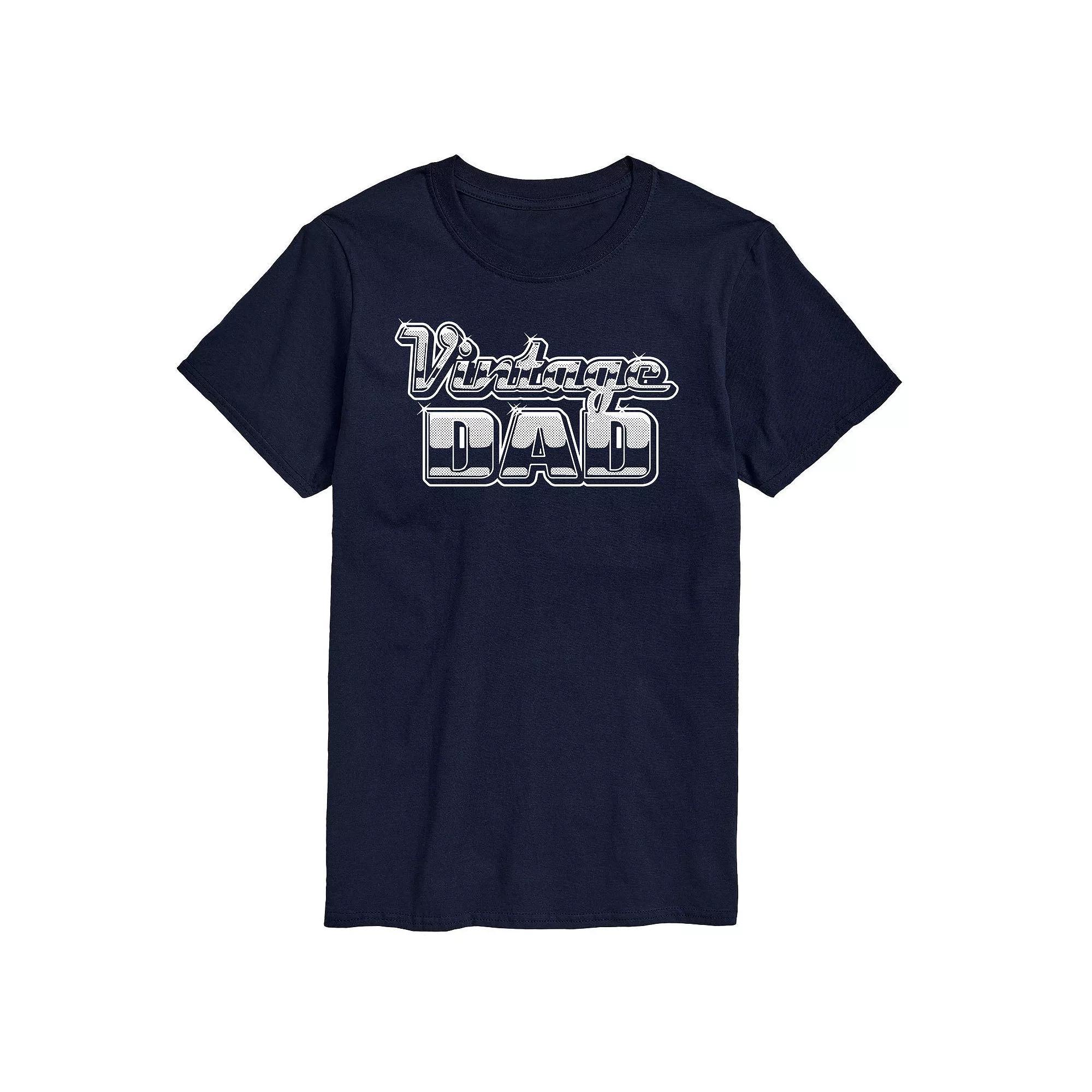 Big & Tall "Vintage Dad" Chrome Letters Graphic Tee, Men's,  Product Image