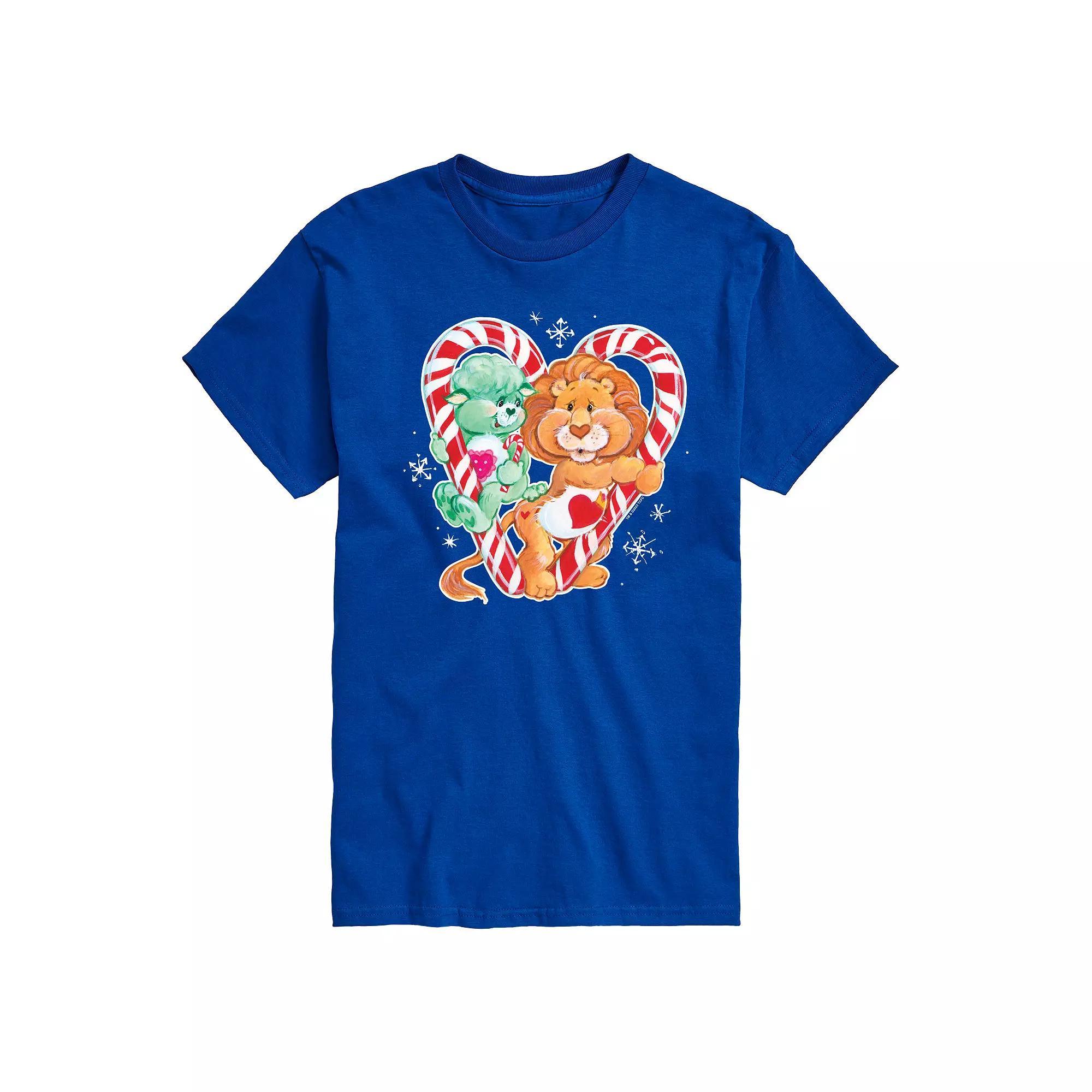 Men's Care Bears Cousins Candy Cane Heart Graphic Tee, Size: Small, Blue Product Image