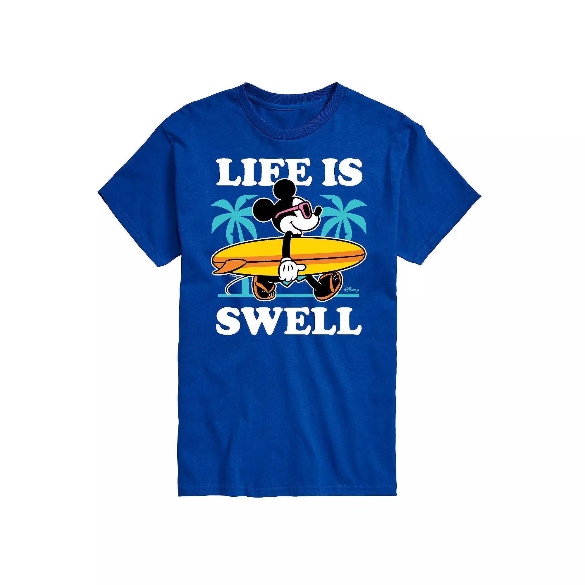 Disney's Mickey Mouse Big & Tall Life Is Swell Graphic Tee, Men's, Size: 4XL Tall, Blue Product Image