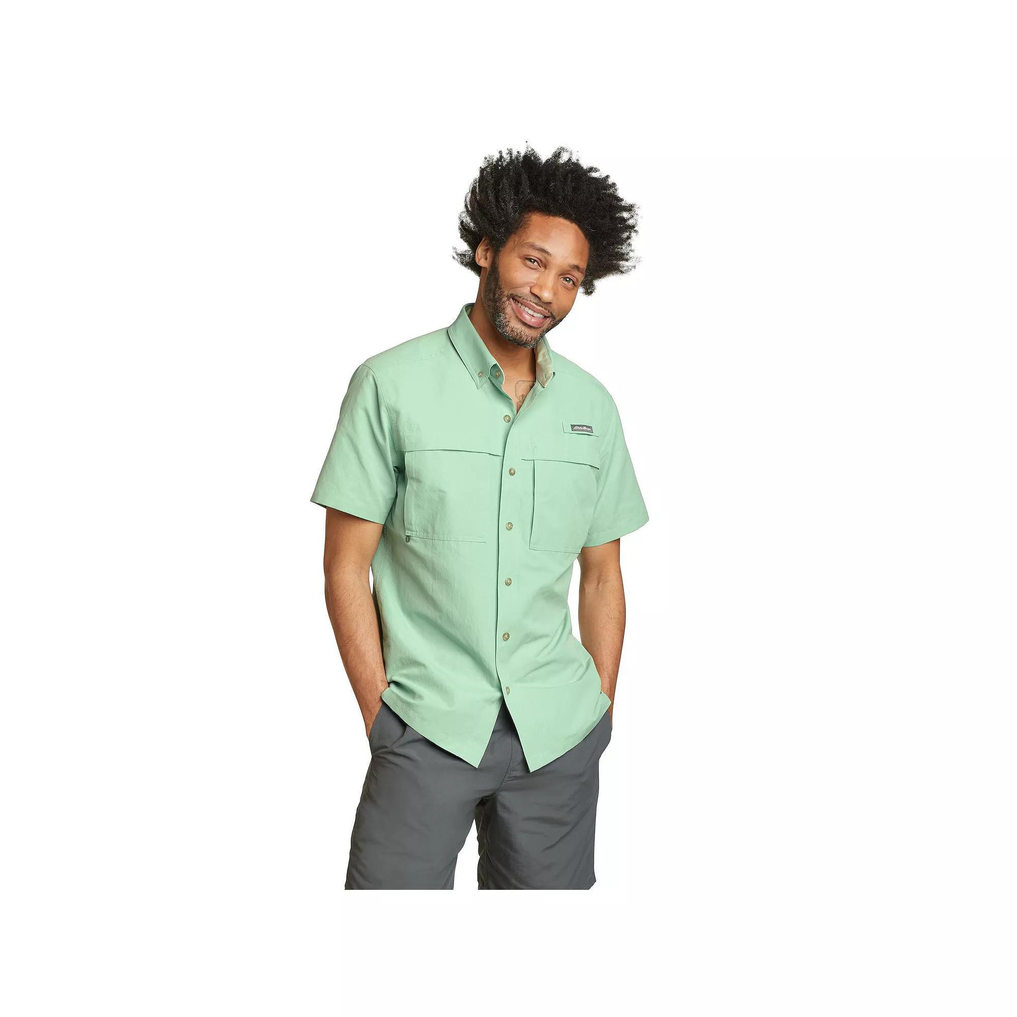Big & Tall Eddie Bauer Ripstop Guide Short Sleeve Button Down Shirt, Men's,  Product Image