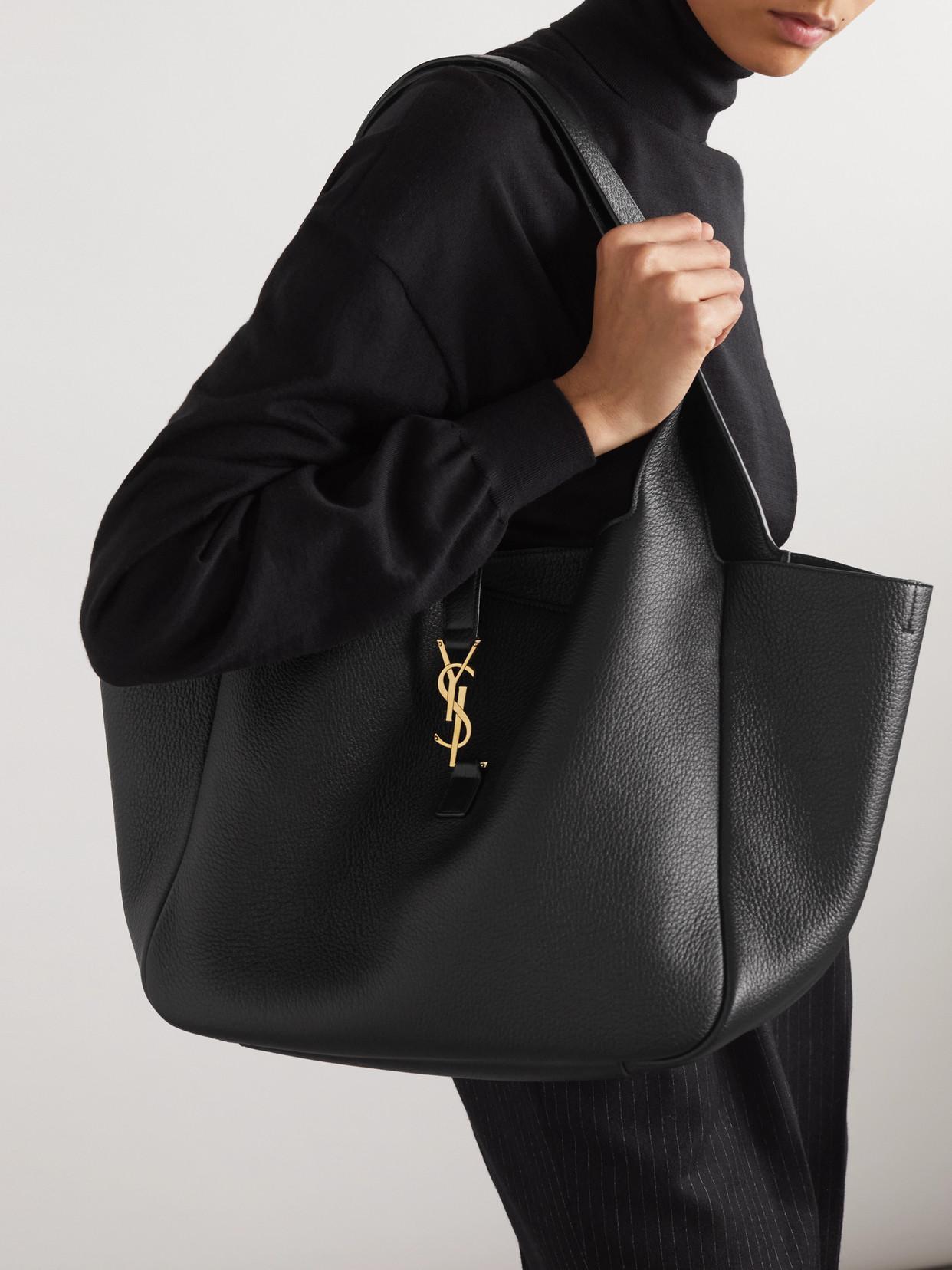 SAINT LAURENT Bea Textured-leather Tote In Black Product Image