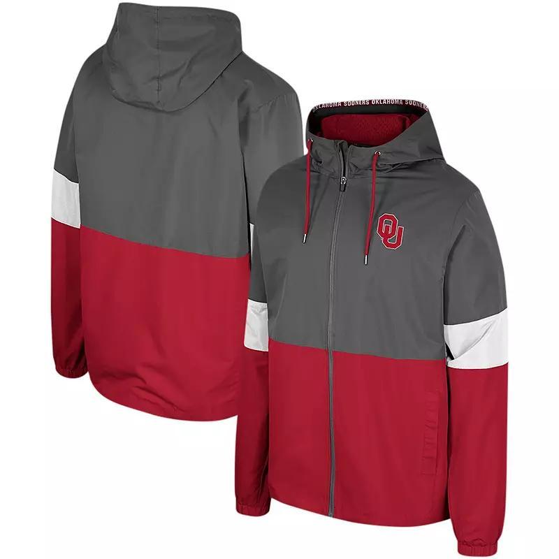 Mens Colosseum Charcoal Oklahoma Sooners Miles Full-Zip Jacket Product Image