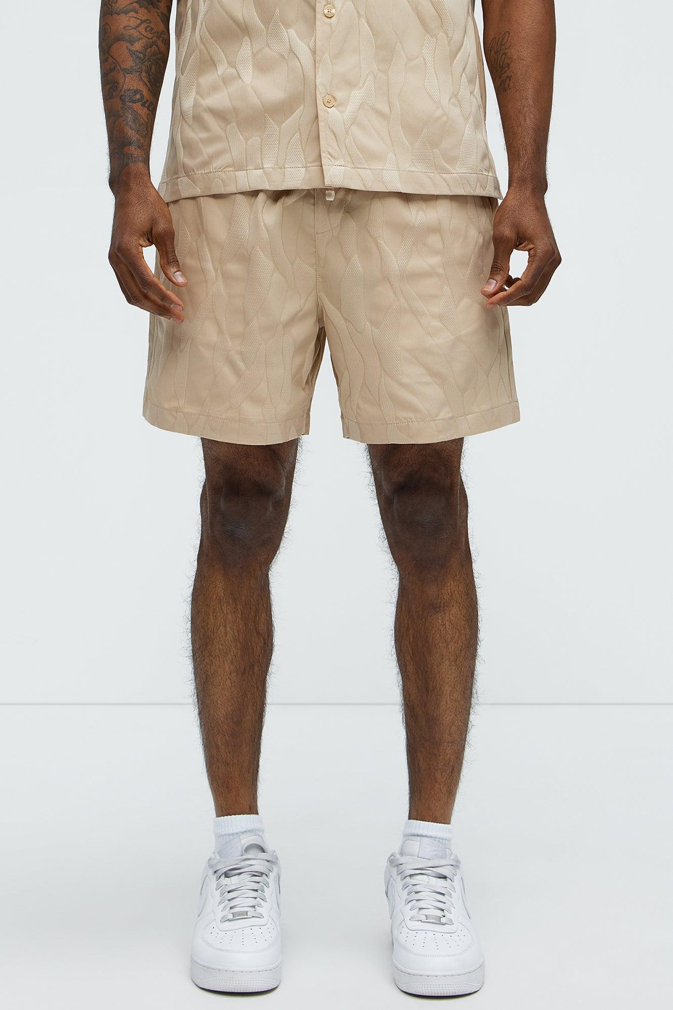 Paving Stone Jacquard Shorts - Tan Product Image