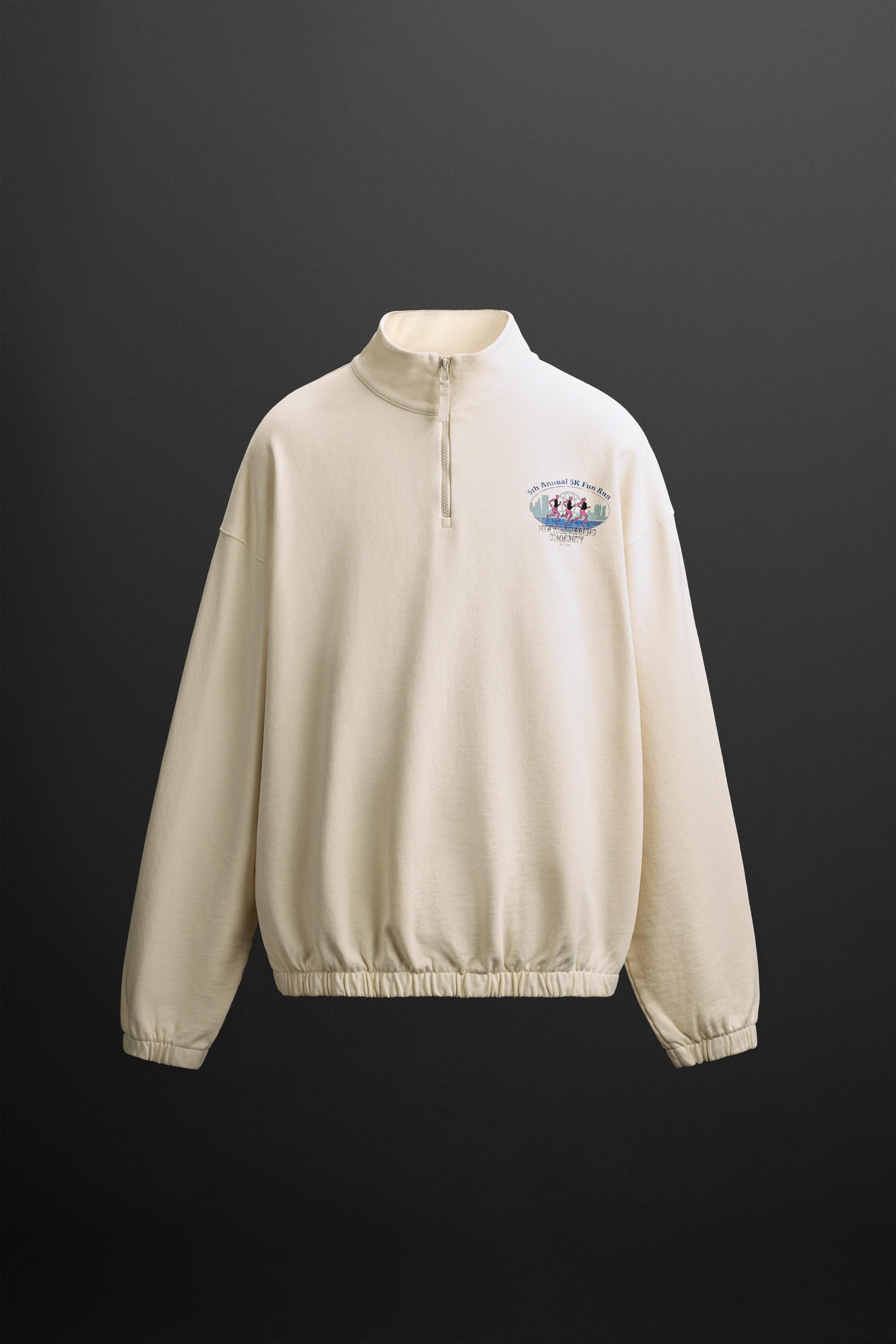 RUNNING PRINT QUARTER-ZIP SWEATSHIRT Product Image