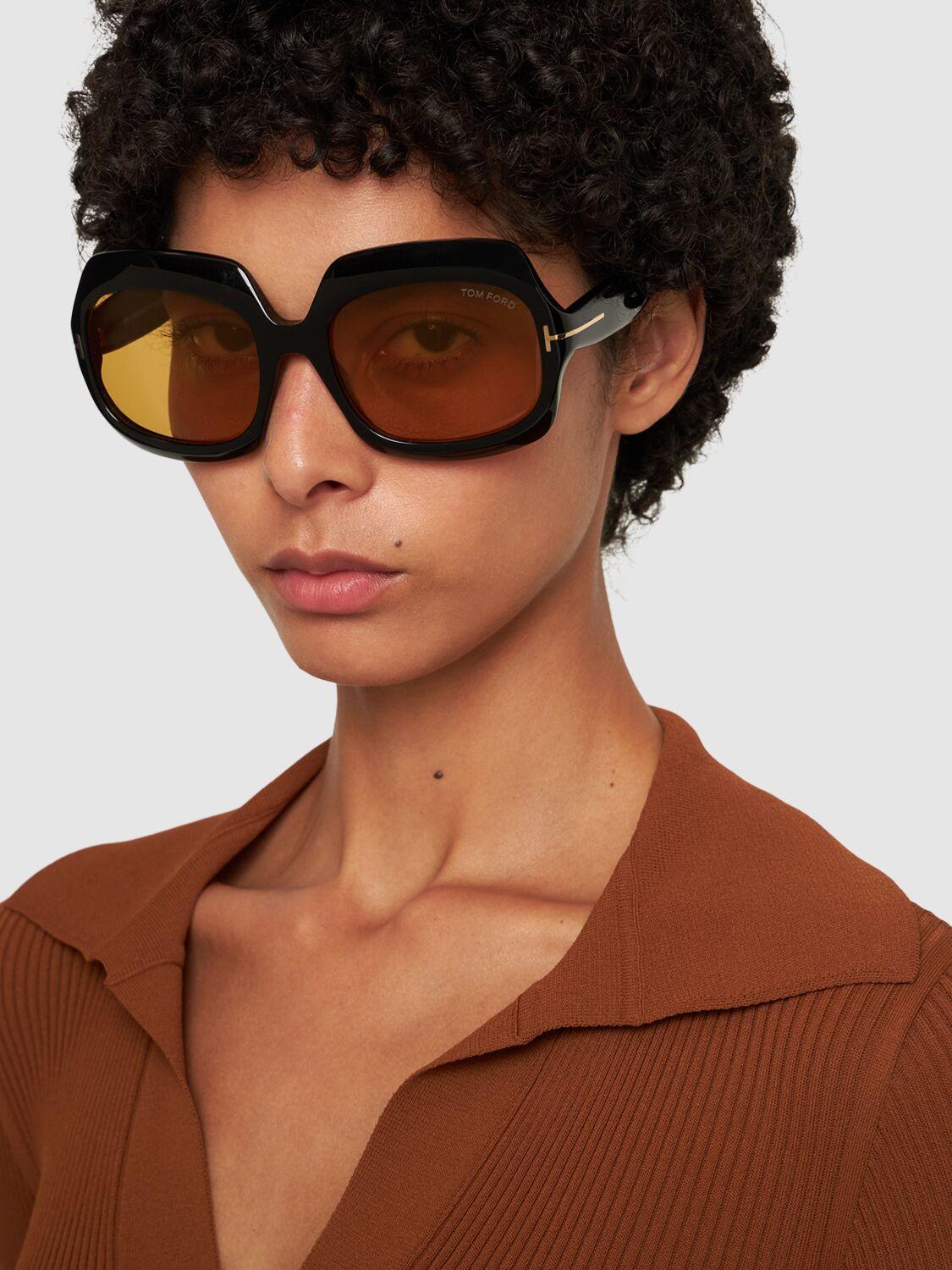 TOM FORD Eyewear Ren Square Frame Sunglasses In Black Product Image