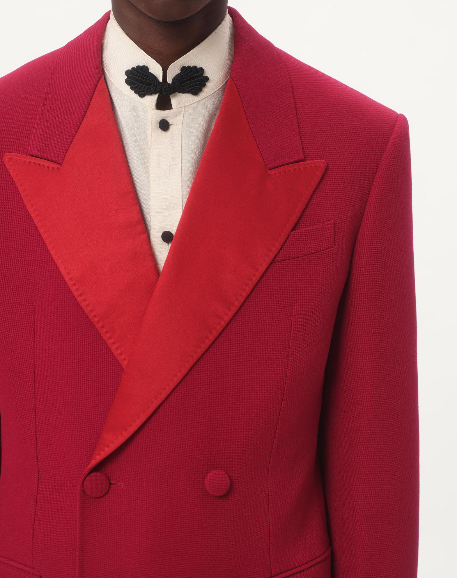 Double-Breasted Grain De Poudre Wool Jacket Product Image