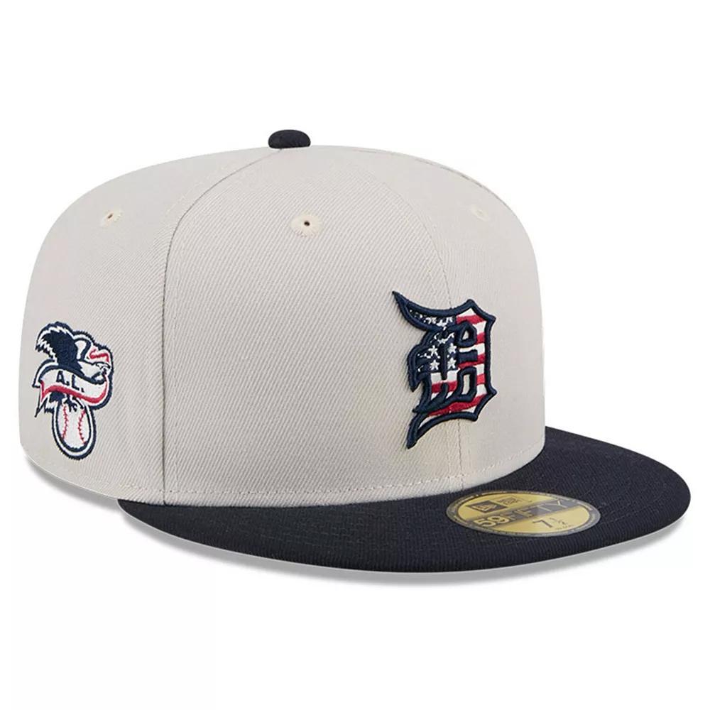 Men's New Era Khaki/Black Detroit Tigers 2024 Fourth of July 59FIFTY Fitted Hat,  Product Image