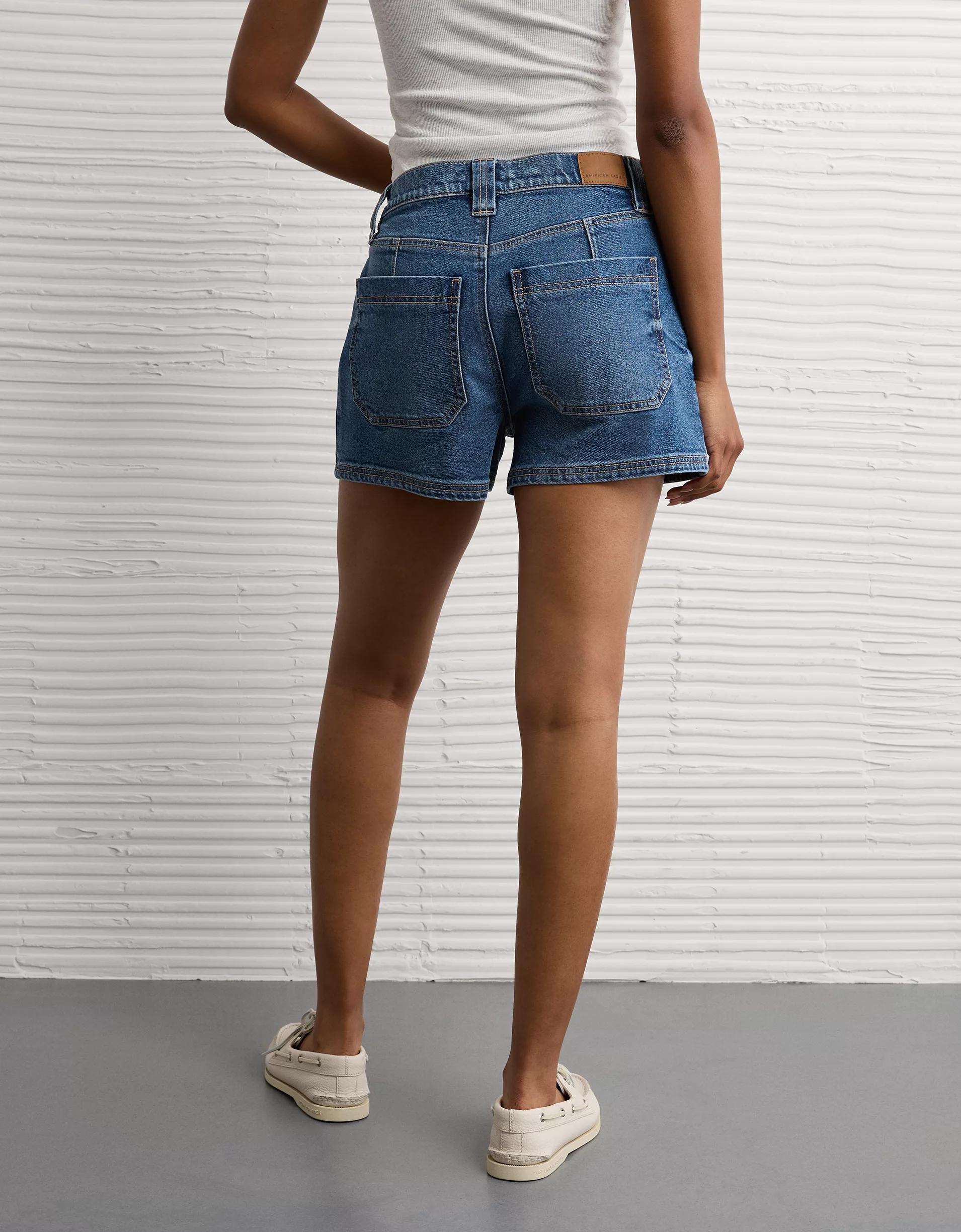 AE Strigid Super High-Waisted Relaxed Denim Utility Short Product Image