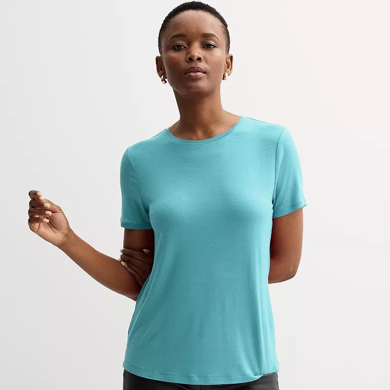 Petite Nine West Essential Crewneck Tee, Womens Product Image