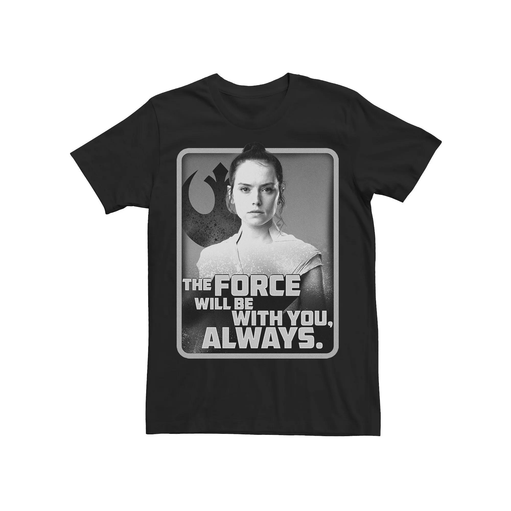 Men's Star Wars: The Rise Of Skywalker Rey Force Will Be With You Tee, Size: Large, Black Product Image