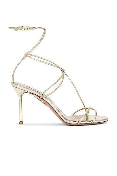 Aquazzura Roman Romance 85 Sandal in Metallic Gold Product Image