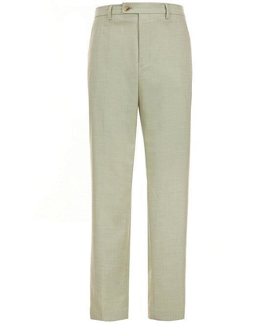 Perry Ellis Tailored Fit Flat Front Crosshatch Textured Twill Pants Product Image