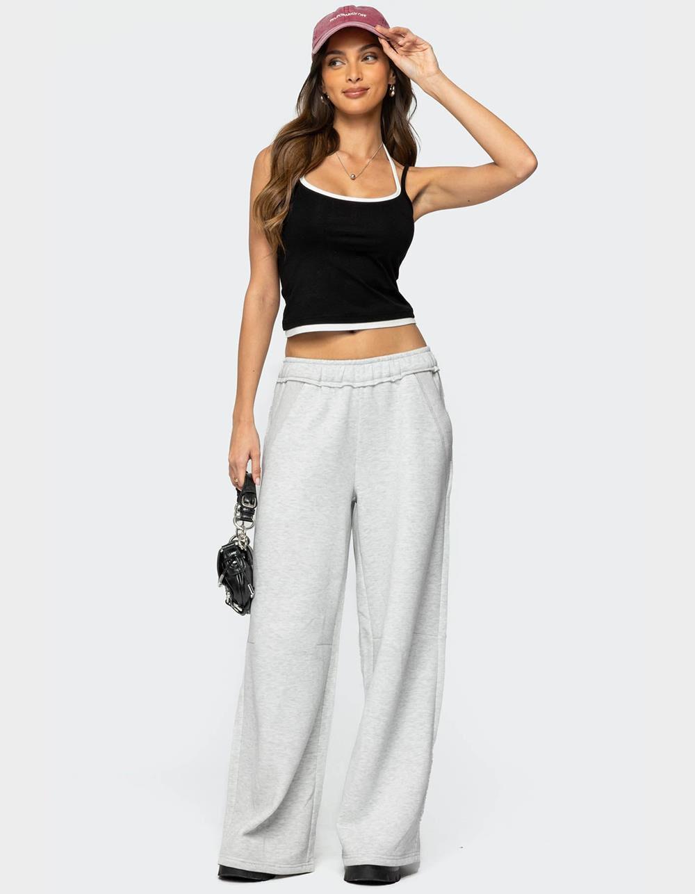 EDIKTED Kori Oversized Sweatpants - GRAY Product Image
