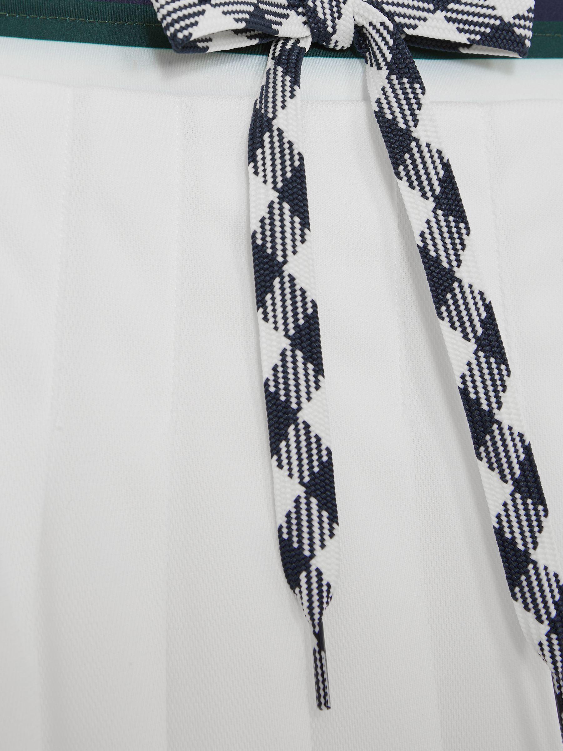 Pleated Drawstring Mini Skirt in White Product Image