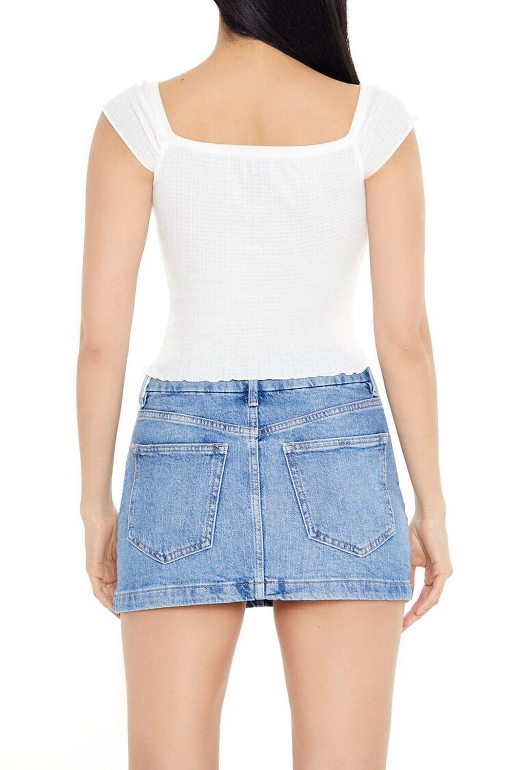 Lettuce-Edge Bow Crop Top | Forever 21 Product Image