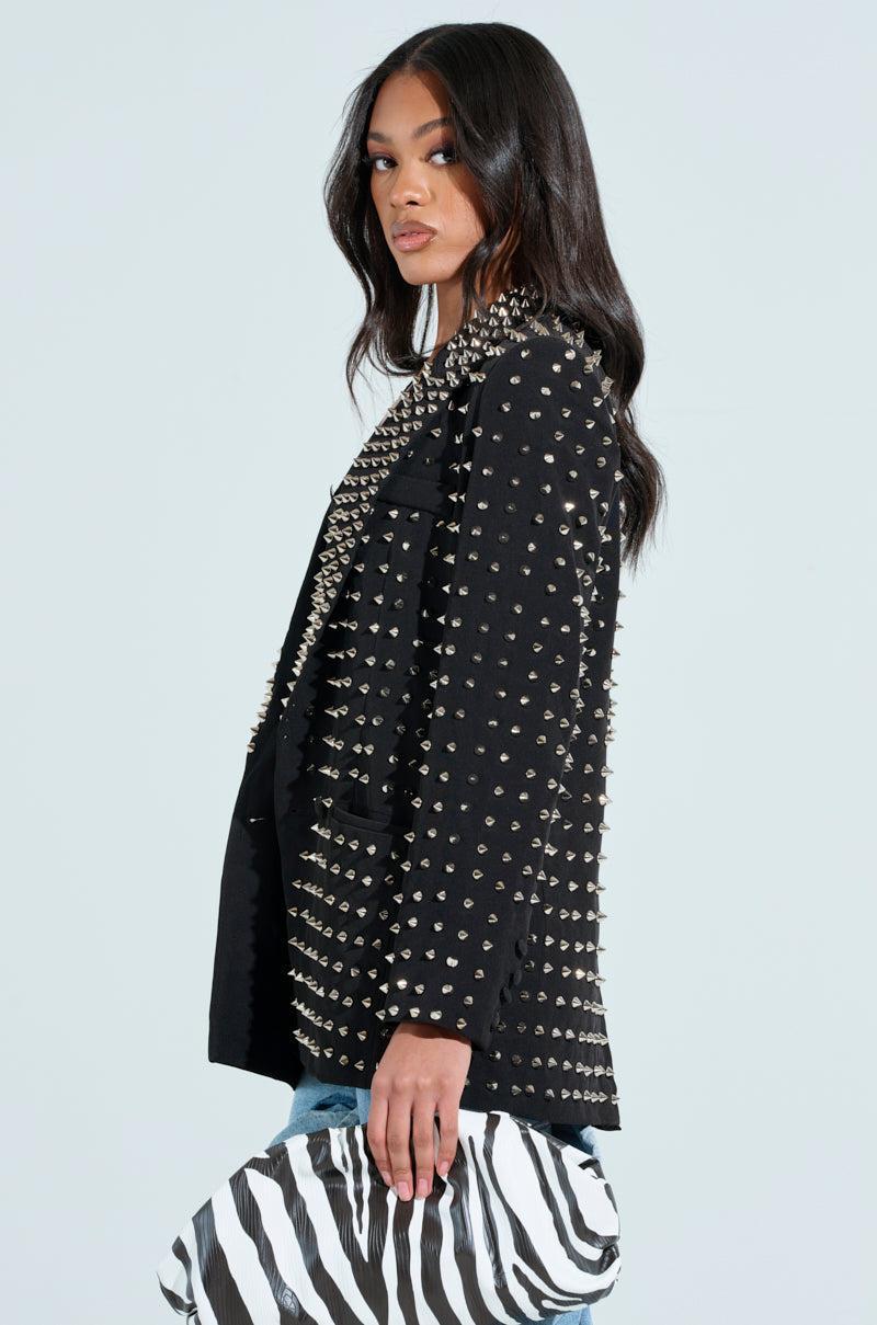 SUGAR AND SPICE SPIKED STUD BLAZER Product Image