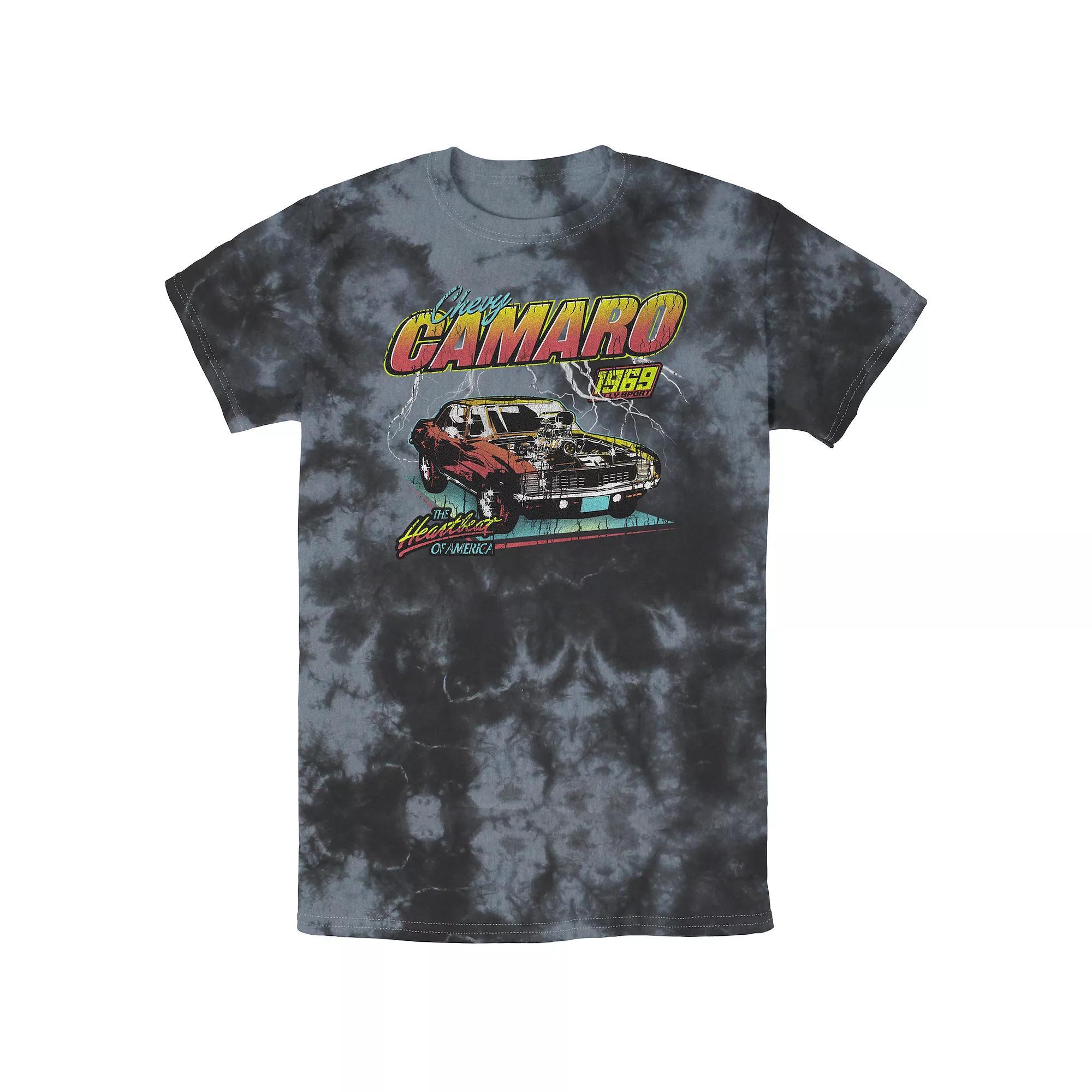 Men's Chevy Camaro 1969 Bombard Wash Graphic Tee, Size: Medium, Black Grey Product Image