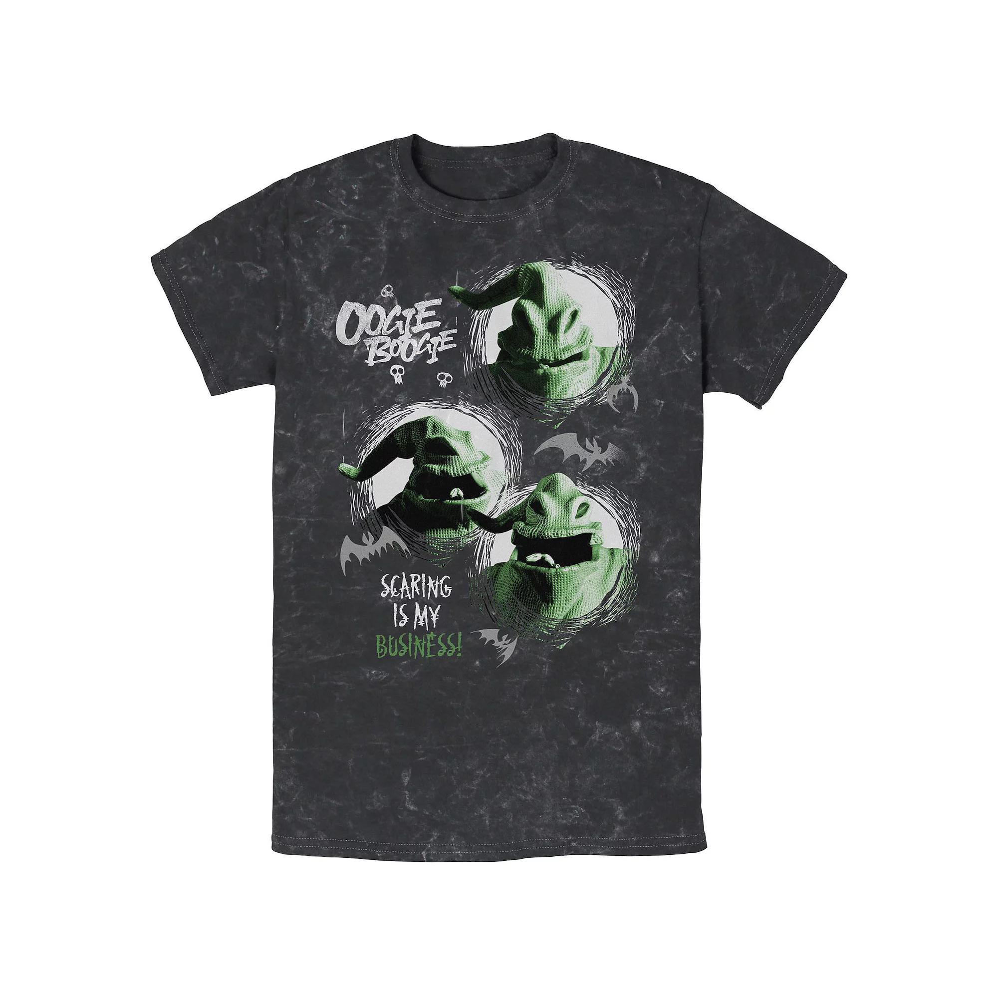 Disney's The Nightmare Before Christmas Oogie Boogie Scaring Mineral Wash Men's Graphic Tee,  Product Image