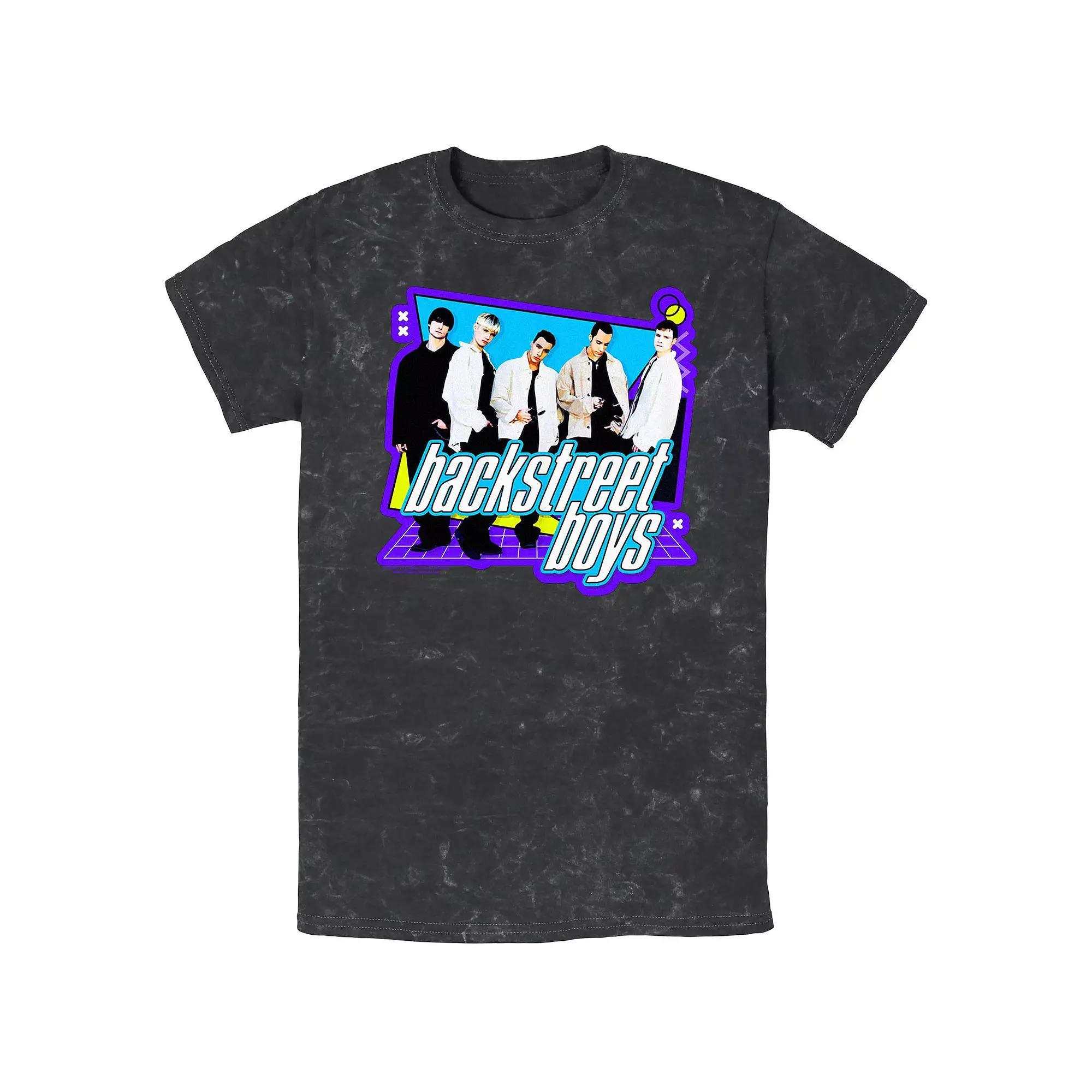 Men's Backstreet Boys 90's Style Mineral Wash Graphic Tee, Size: Medium, Black Product Image