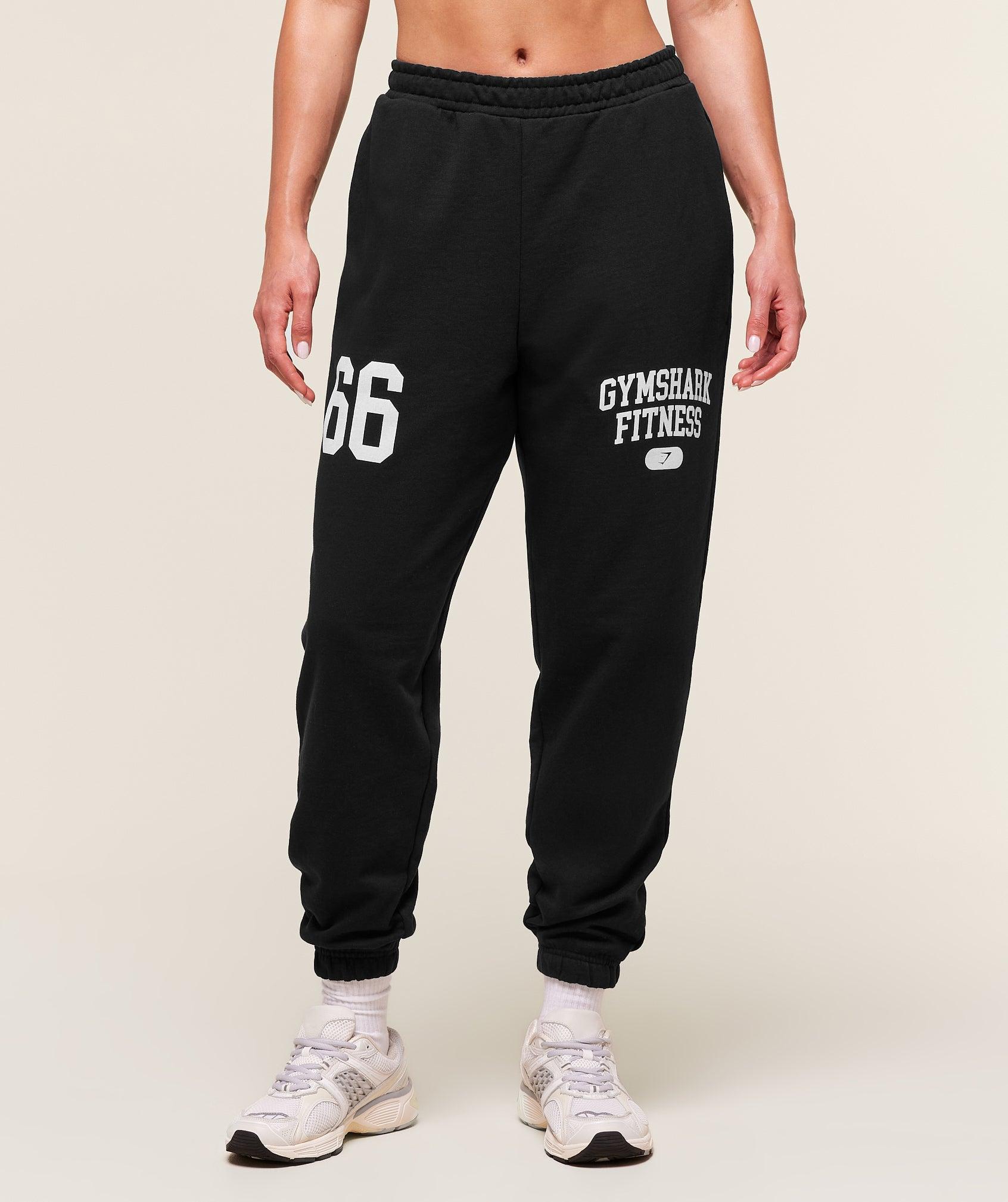 Gymshark Campus Graphic Oversized Jogger - Black Female Product Image
