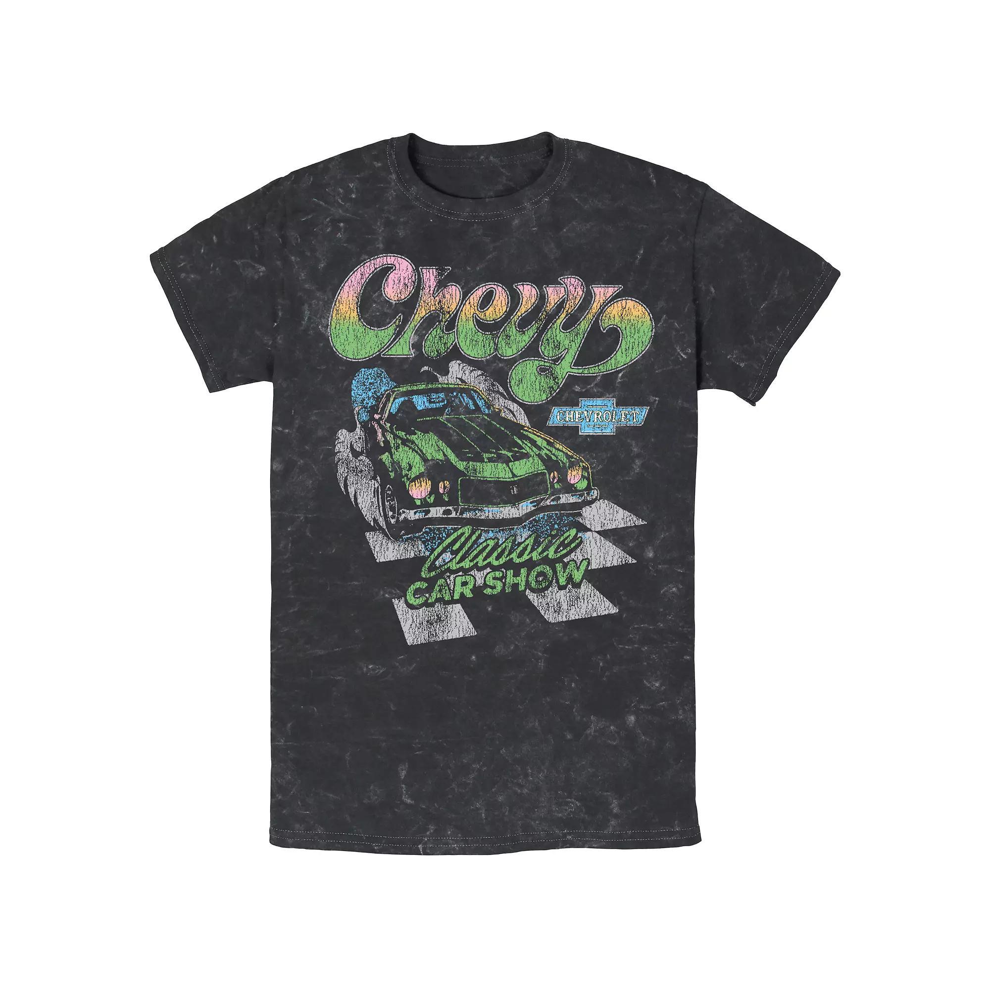 Men's Chevy Classic Car Show Mineral Wash Graphic Tee, Size: XL, Black Product Image