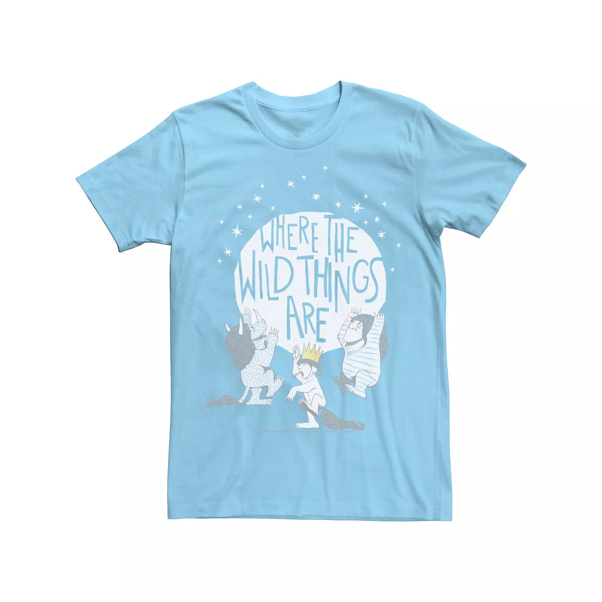 Men's Where The Wild things Are The Wild Things Poster Tee, Size: XL, Light Blue Product Image