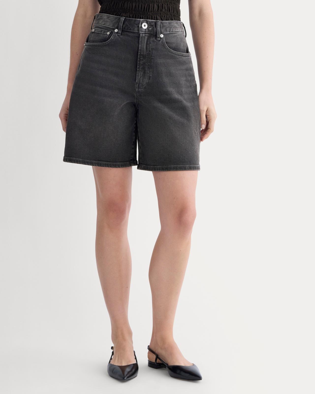The Long A-Line Denim Short Product Image