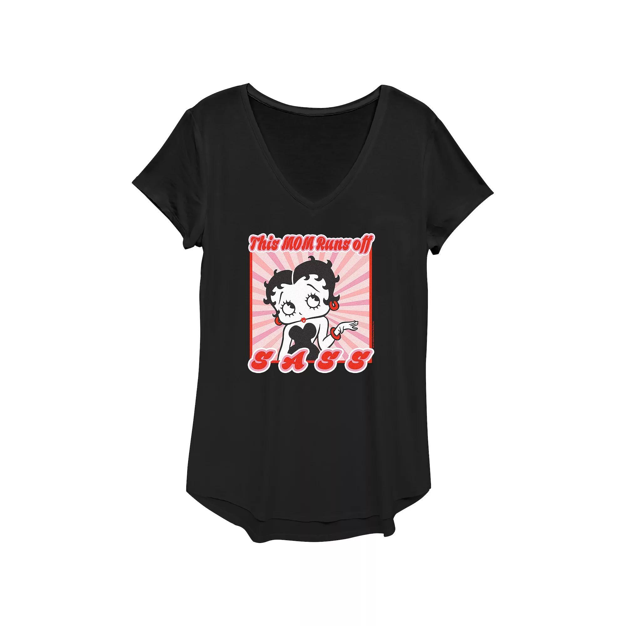 Women's Betty Boop My Mom Runs Off Sass Graphic Tee, Size: XS, Black Product Image