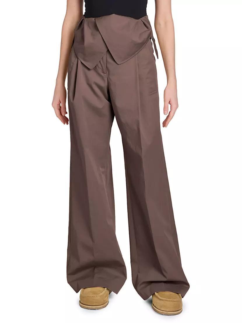 Foldover Cotton Trousers Product Image