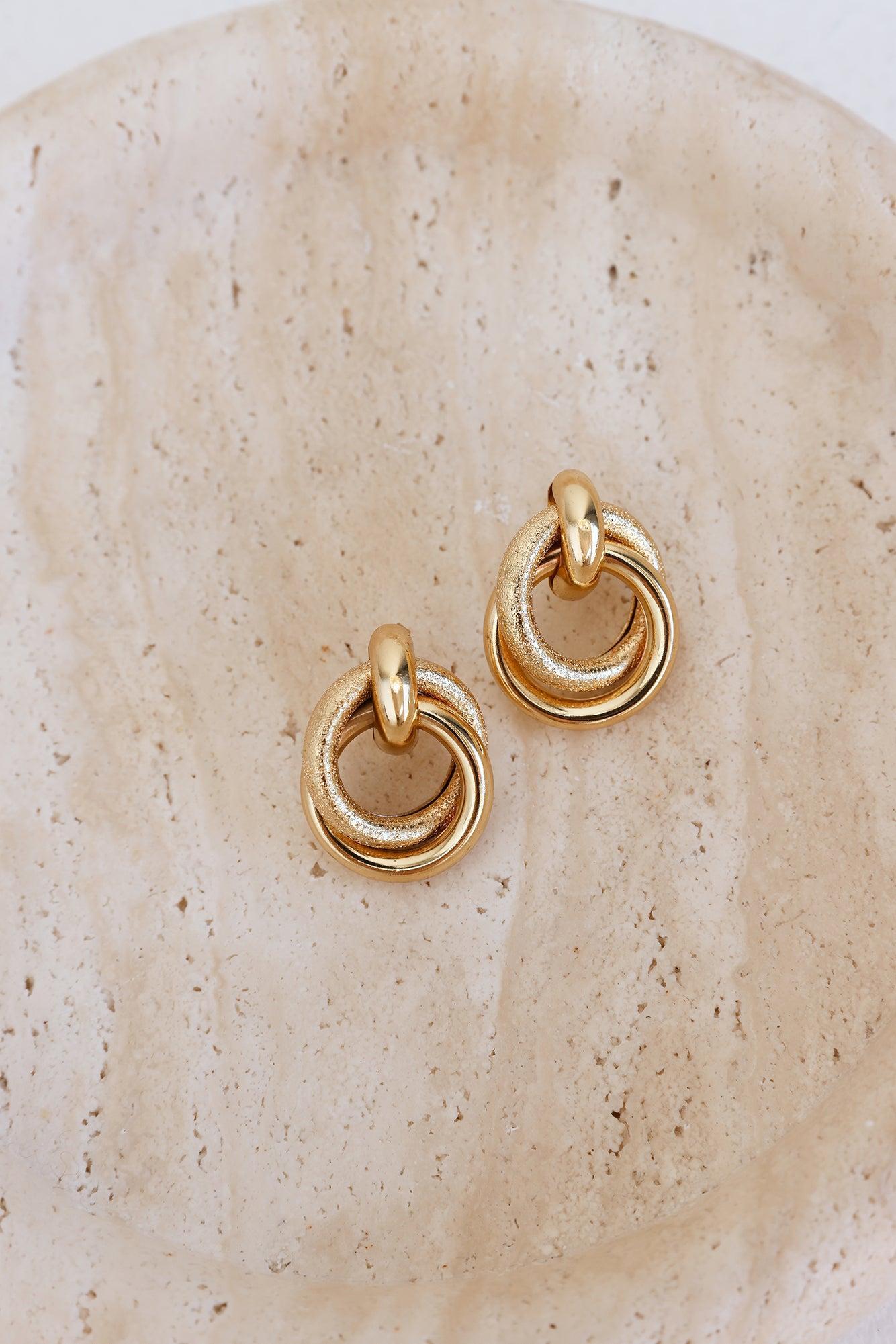 Frosted Glam Earrings Gold Product Image