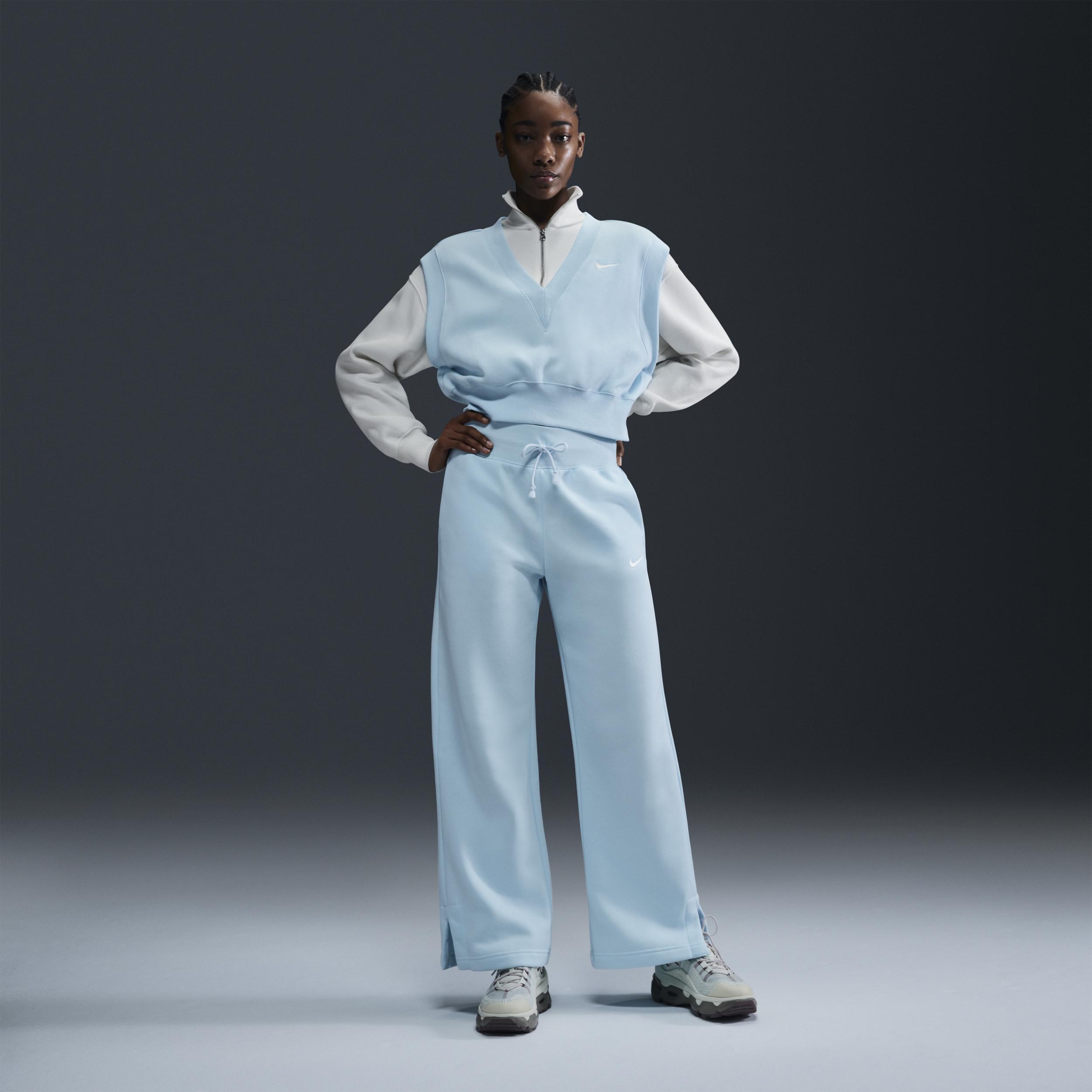 Nike Womens Nike Phoenix High Rise Wide Pants - Womens Glacier Blue/Sail Product Image