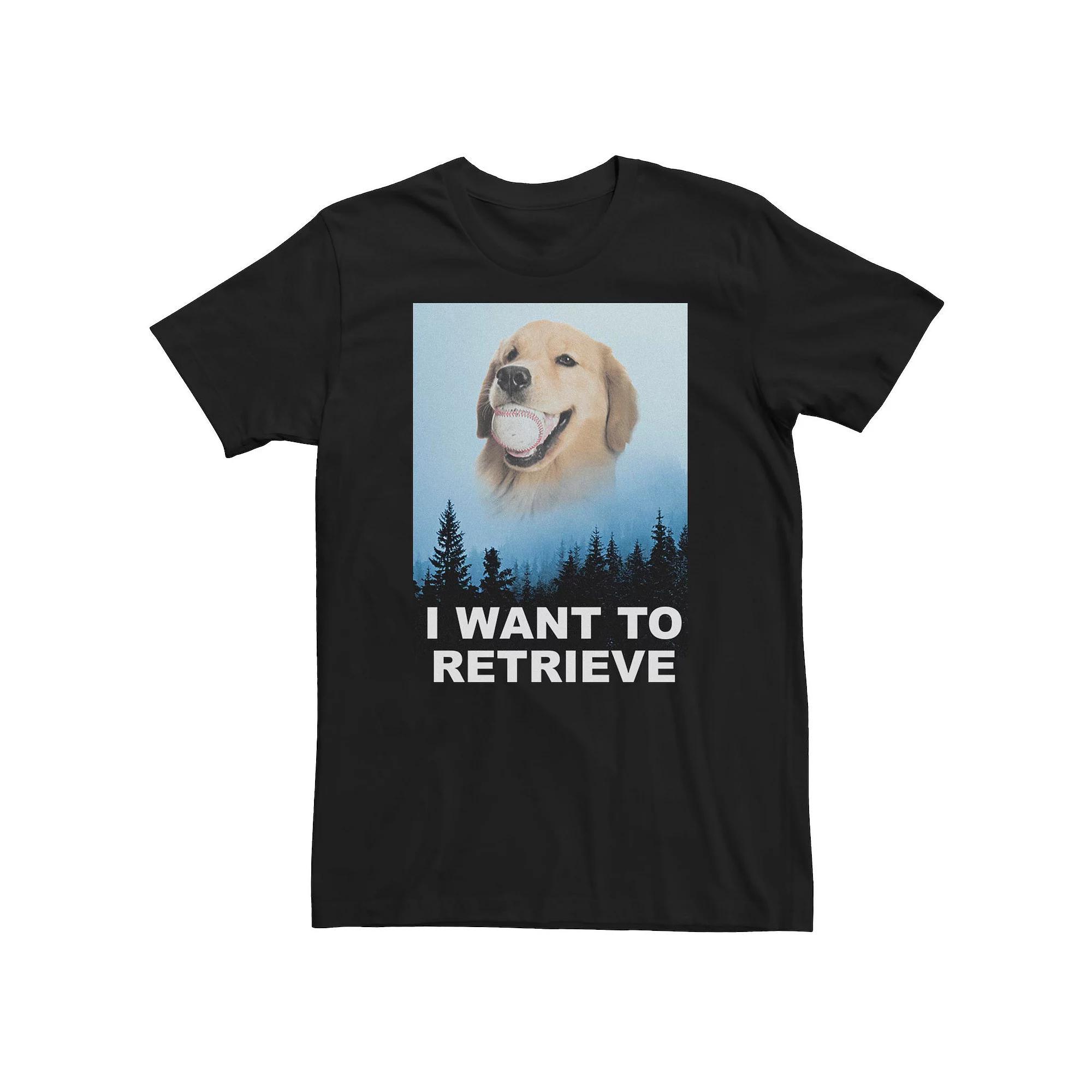 Men's Dog "I Want To Retrieve" Tee, Size: XXL, Black Product Image