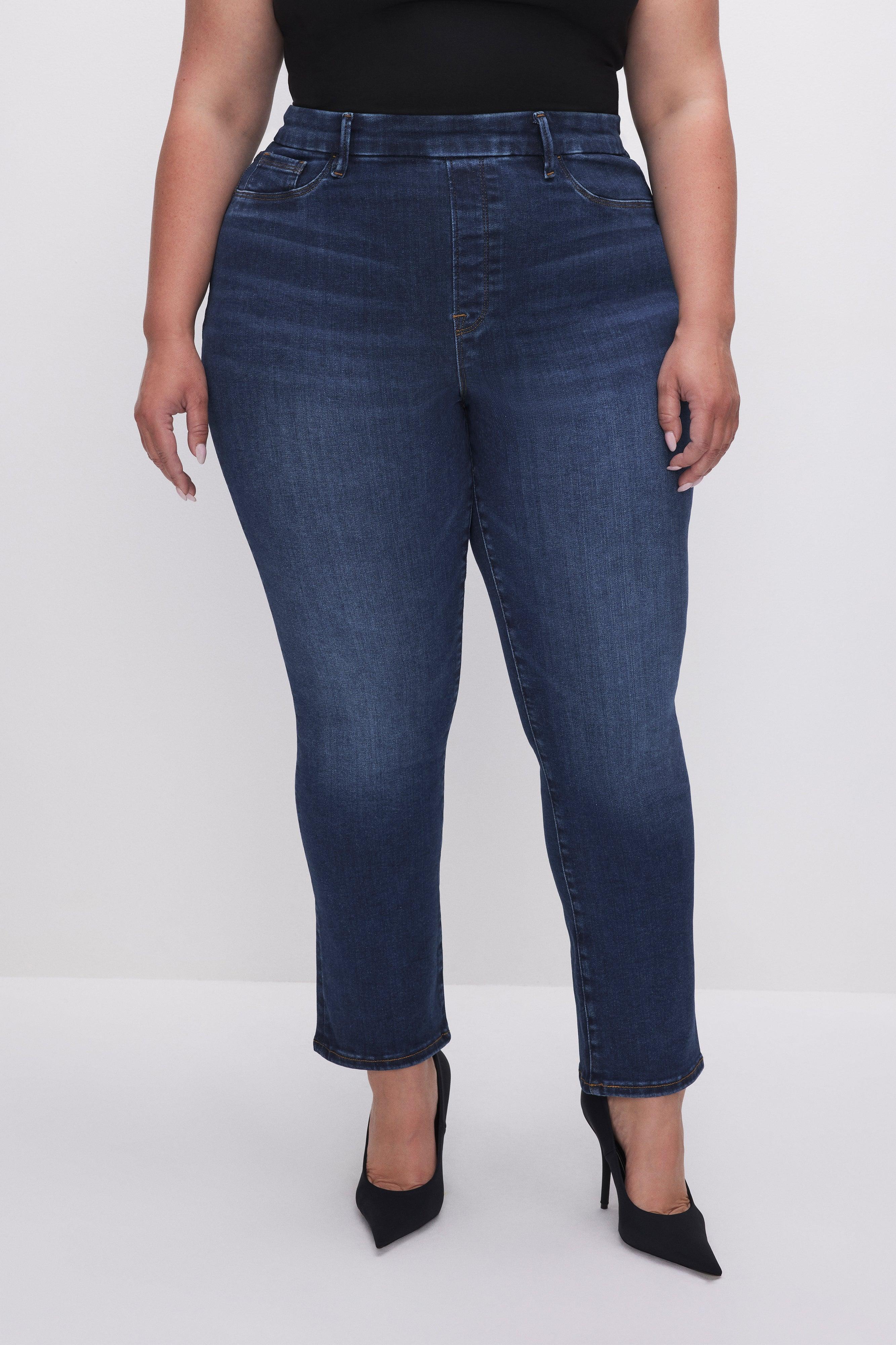 POWER STRETCH PULL-ON STRAIGHT JEANS | INDIGO491 Product Image