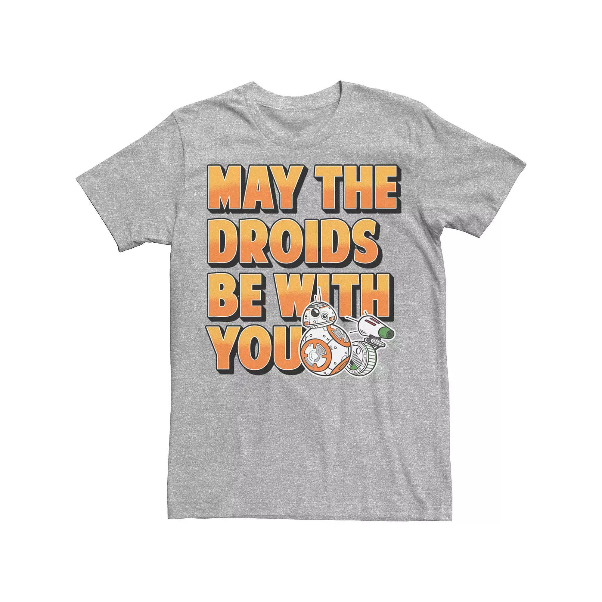 Men's Star Wars D-O & BB-8 May The Droids Be With You Tee, Size: XXL, Athletic Grey Product Image